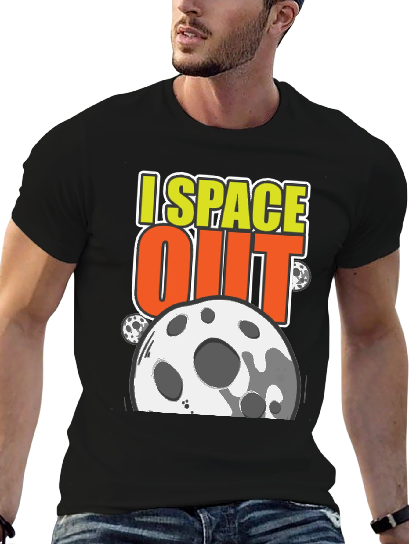 I Space Out T-Shirt - Black Cotton Blend