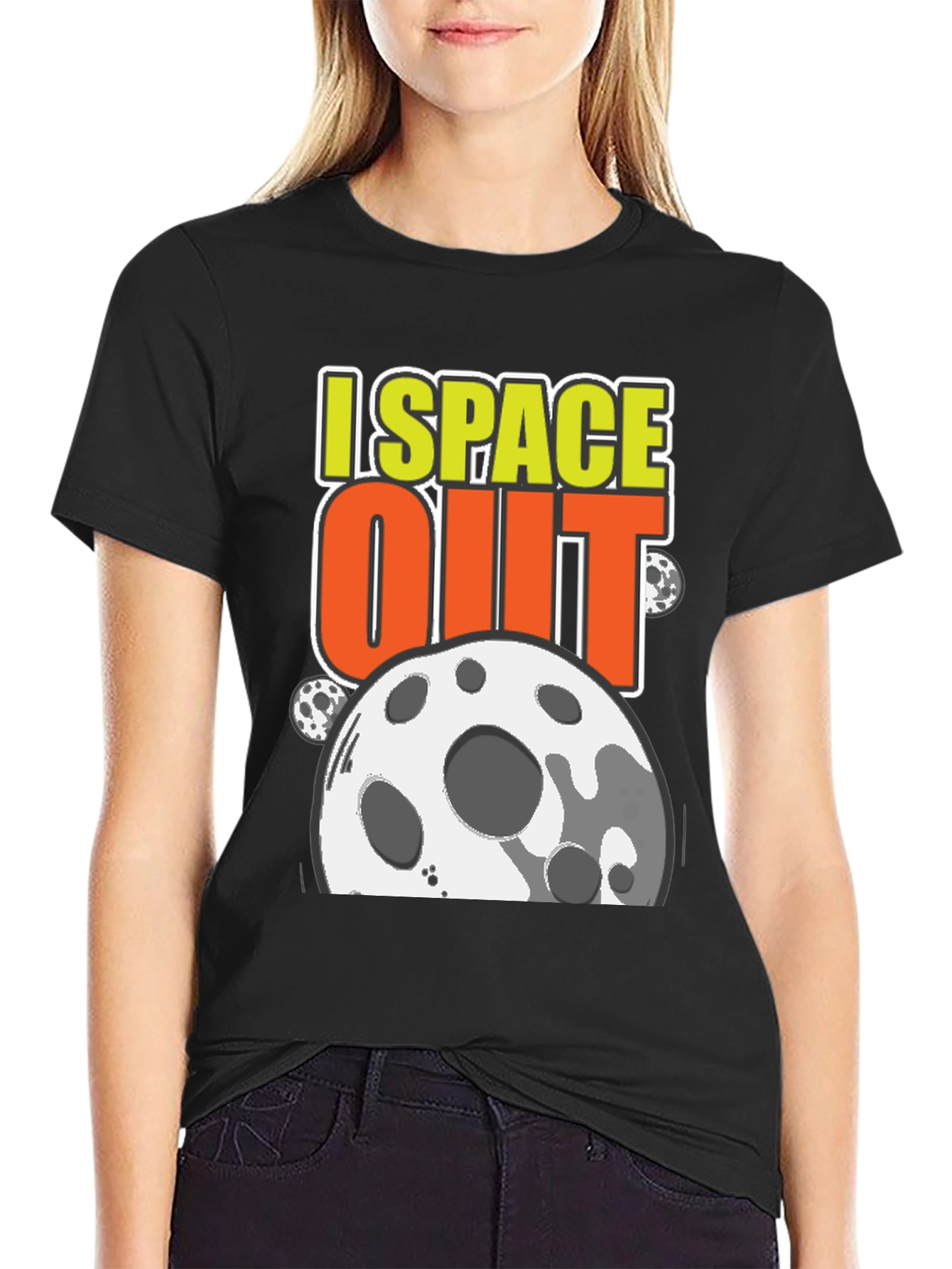 I Space Out T-Shirt - Black Cotton Blend
