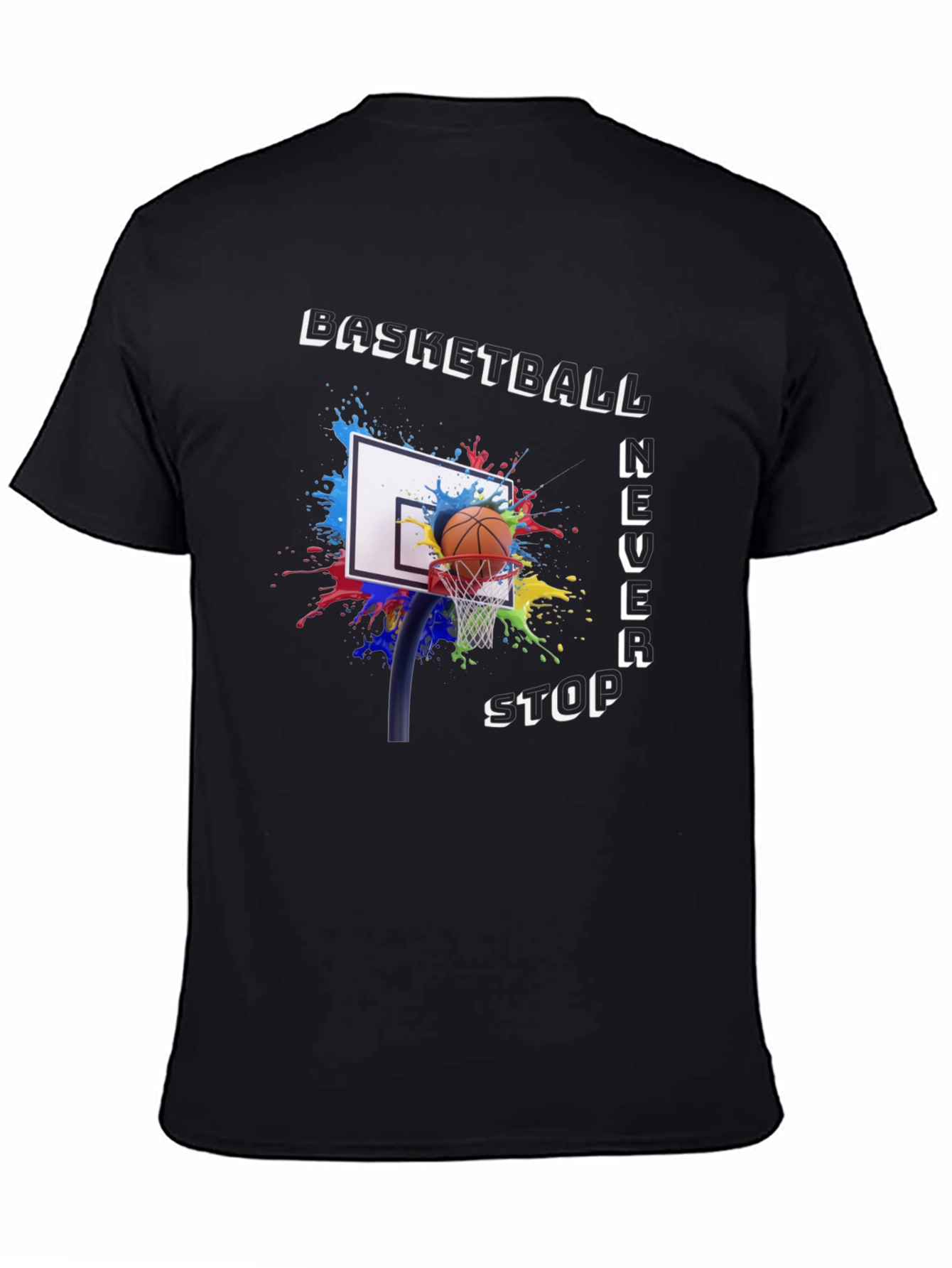 Basketball Never Stop Graphic T-Shirt