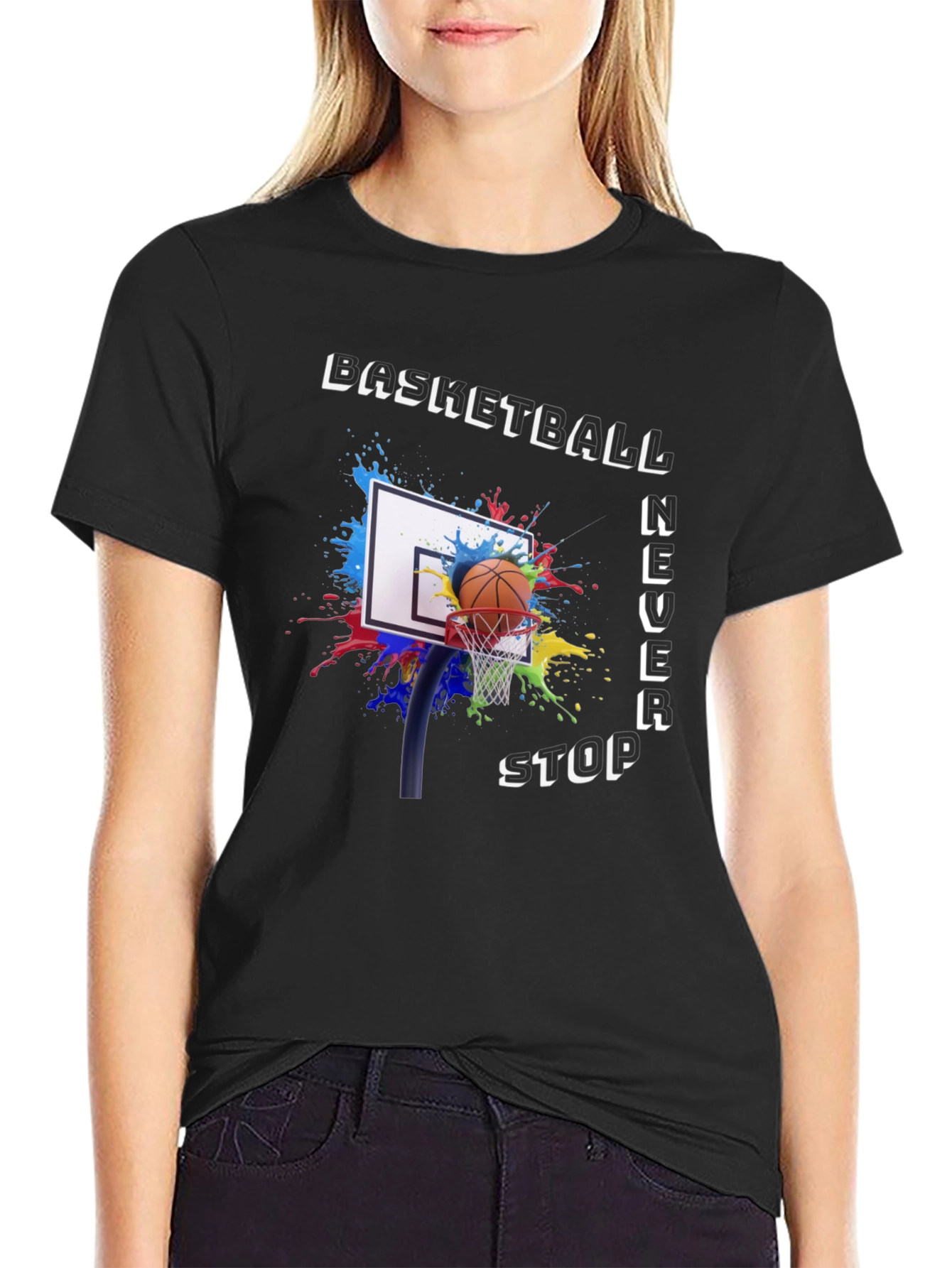 Basketball Never Stop Graphic T-Shirt