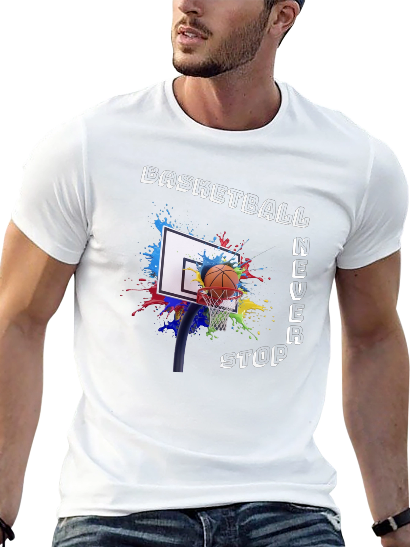Basketball Never Stop Graphic T-Shirt