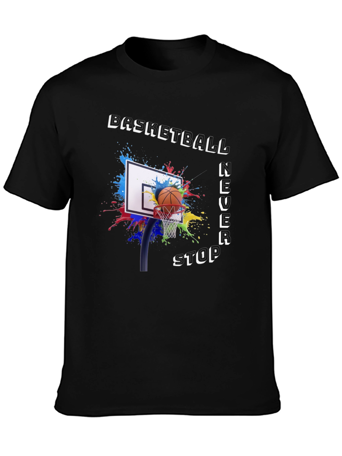 Basketball Never Stop Graphic T-Shirt
