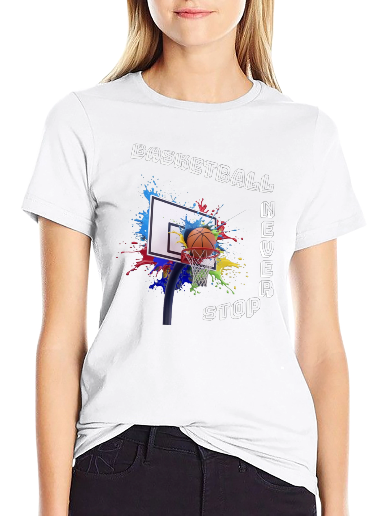 Basketball Never Stop Graphic T-Shirt