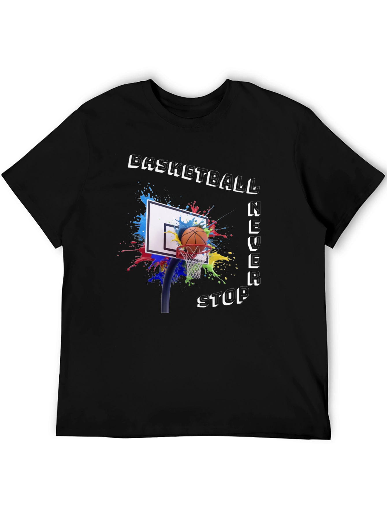 Basketball Never Stop Graphic T-Shirt