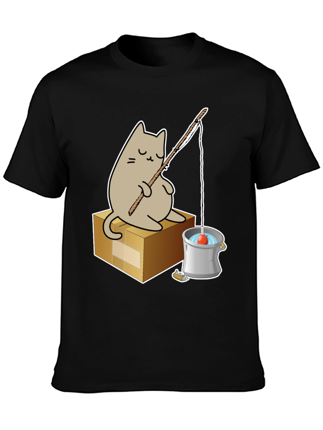 Cat Fishing T-Shirt - Cute Graphic Tee