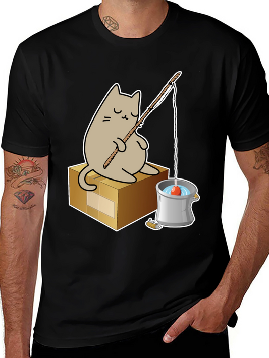 Cat Fishing T-Shirt - Cute Graphic Tee