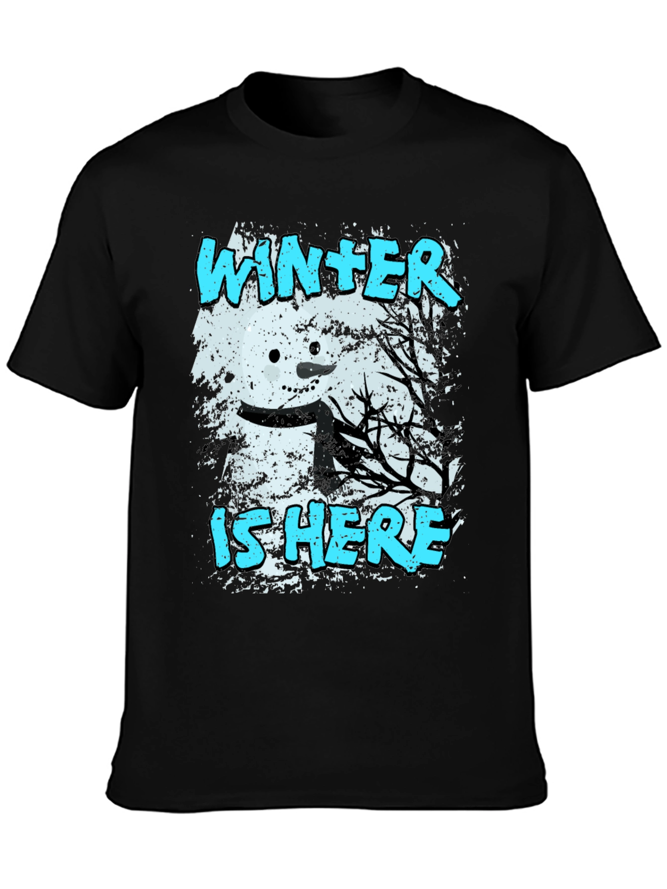 Winter is Here T-Shirt - Snowman Graphic Tee