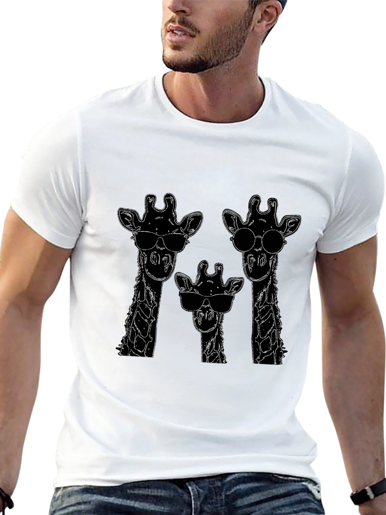 Cool Giraffe Crewneck T-Shirt