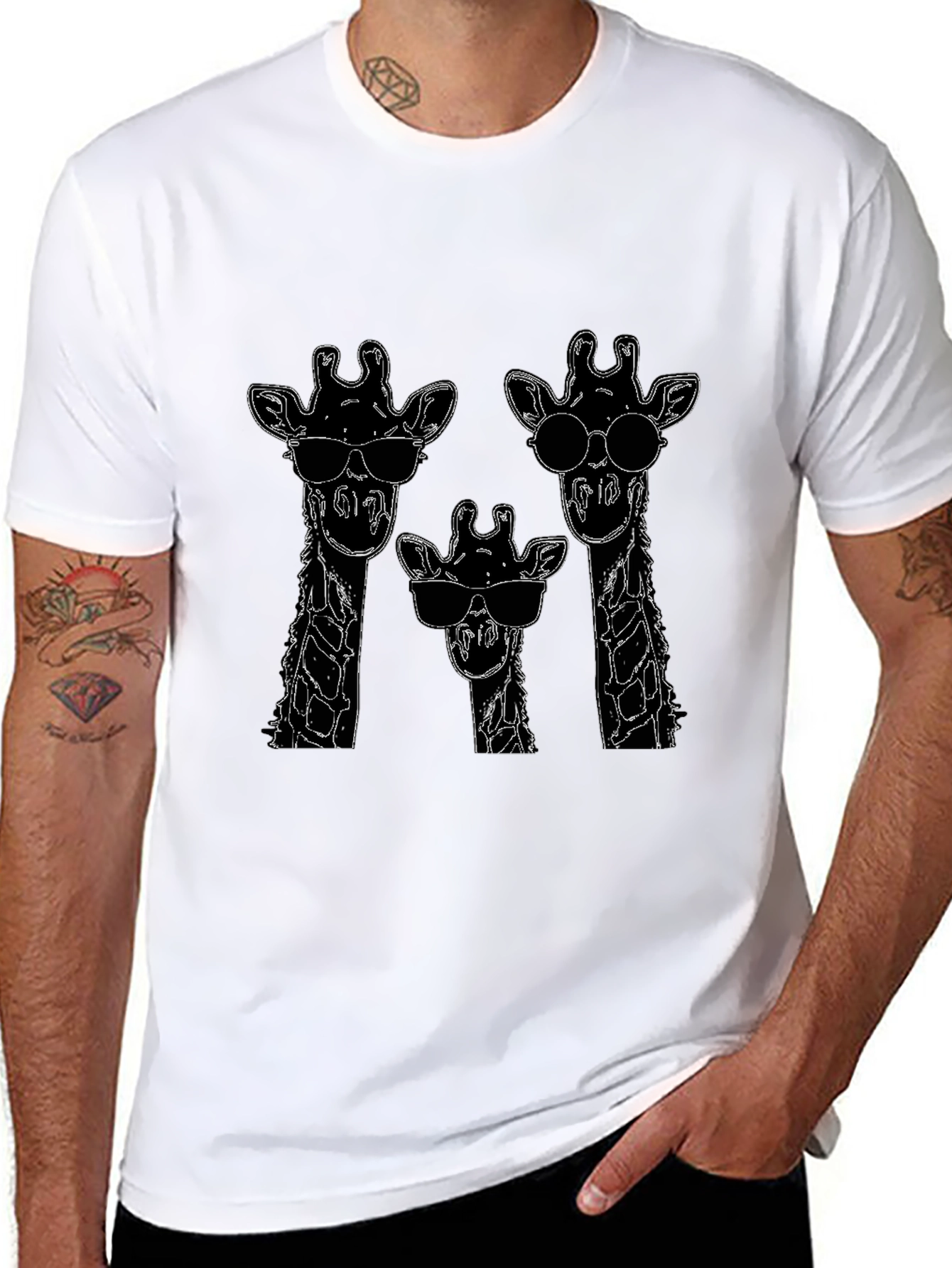 Cool Giraffe Crewneck T-Shirt