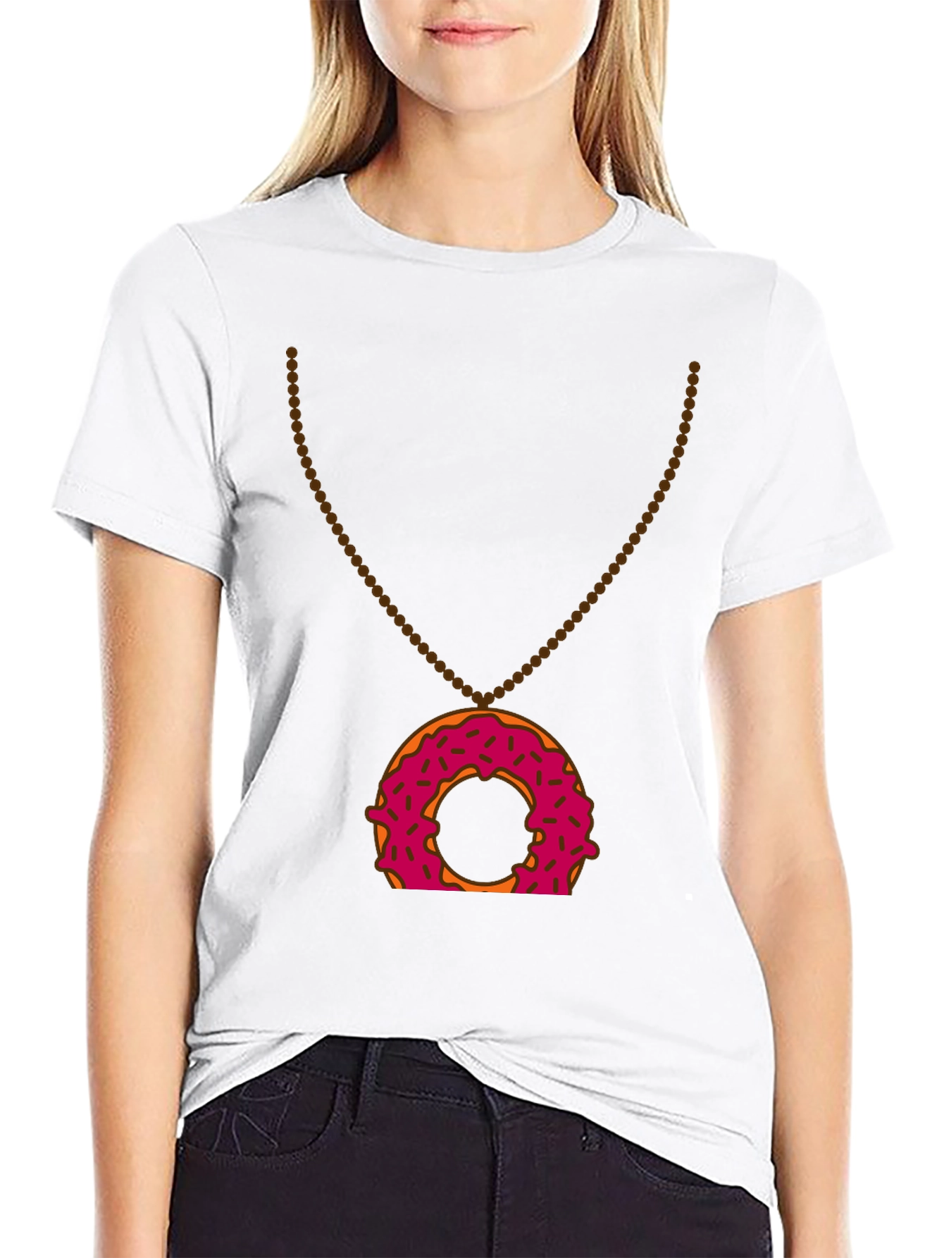 Donut Pendant T-Shirt - Sweet Treat Style