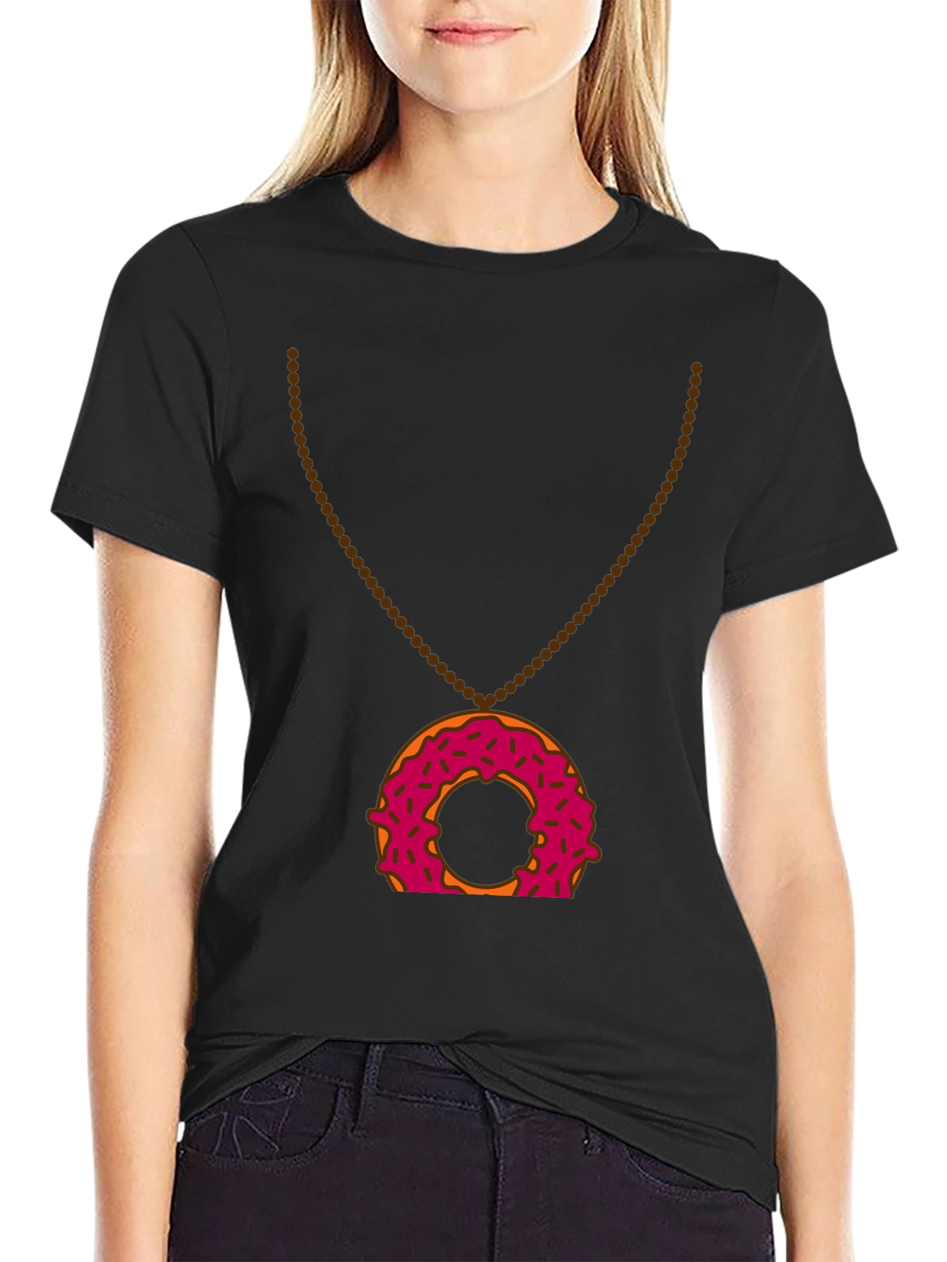 Donut Pendant T-Shirt - Sweet Treat Style