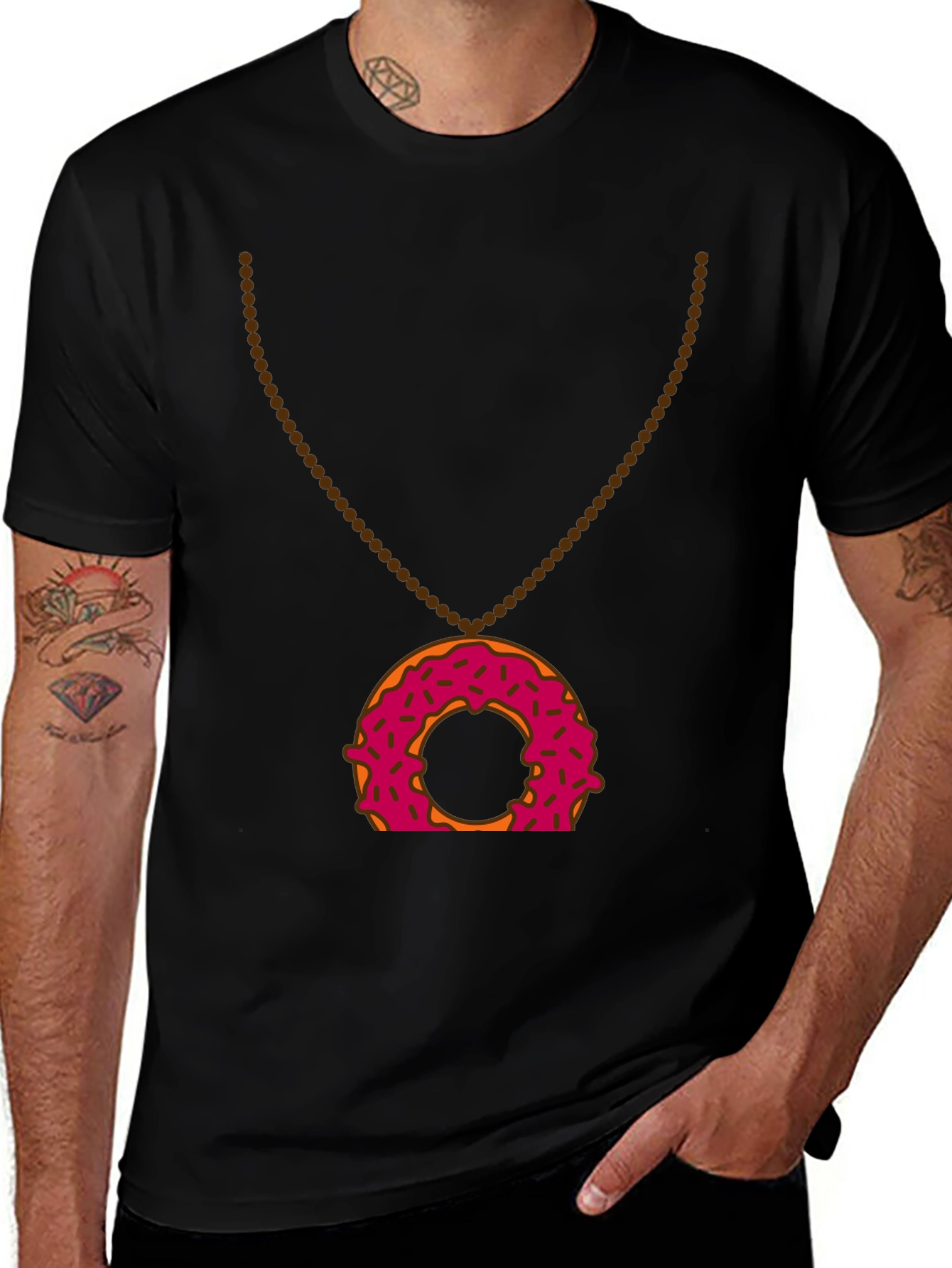 Donut Pendant T-Shirt - Sweet Treat Style