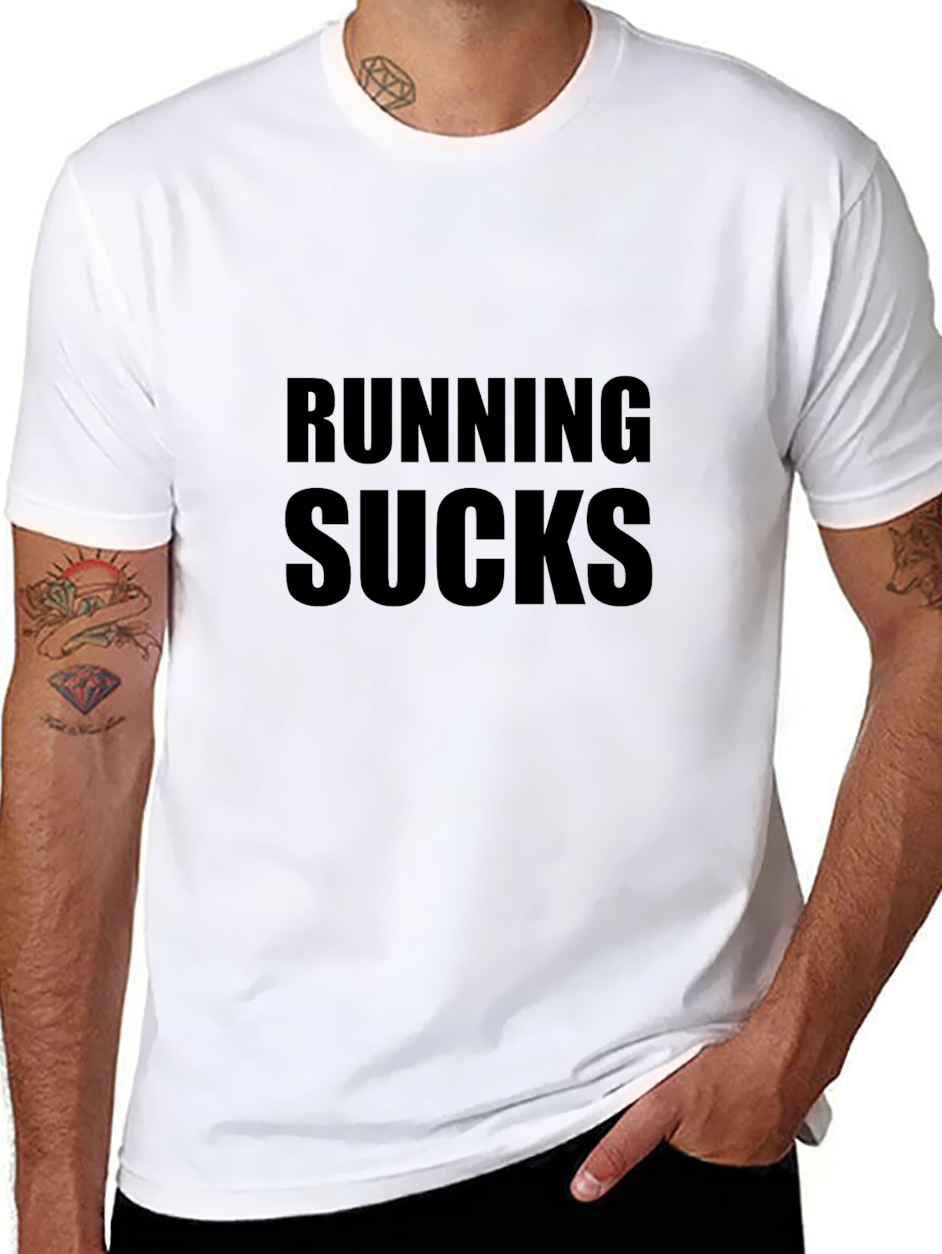 Running Sucks Graphic T-Shirt - Bold Statement Tee