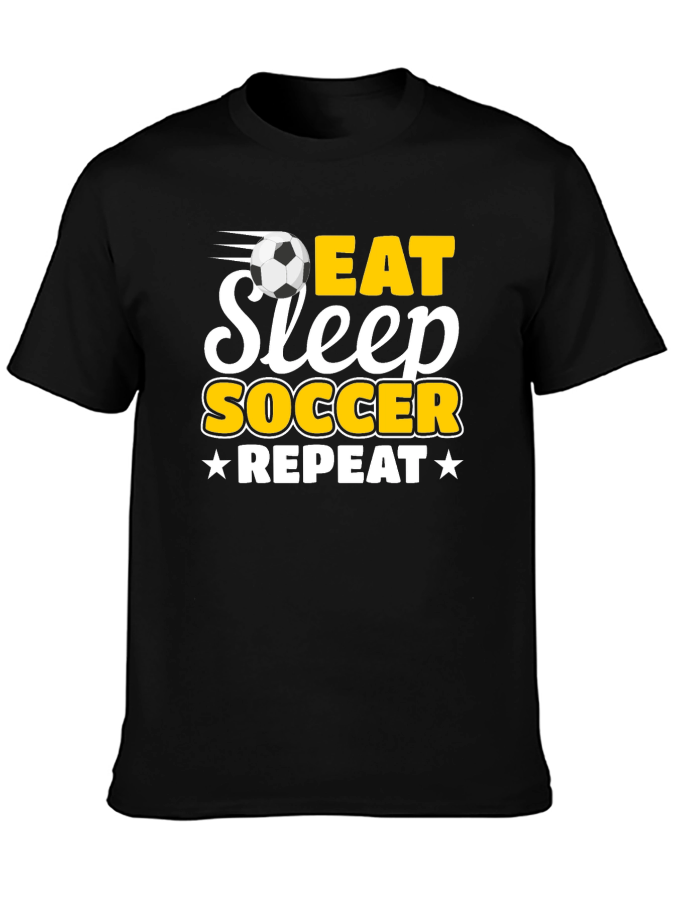 Eat Sleep Soccer Repeat Black T-Shirt