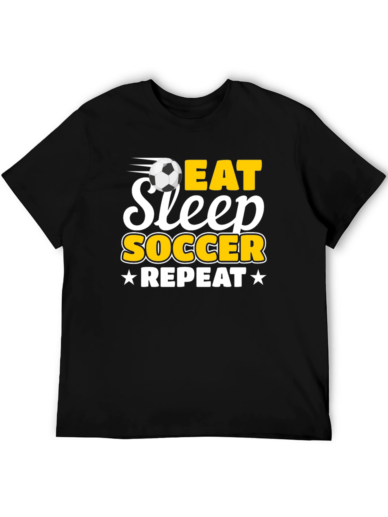 Eat Sleep Soccer Repeat Black T-Shirt