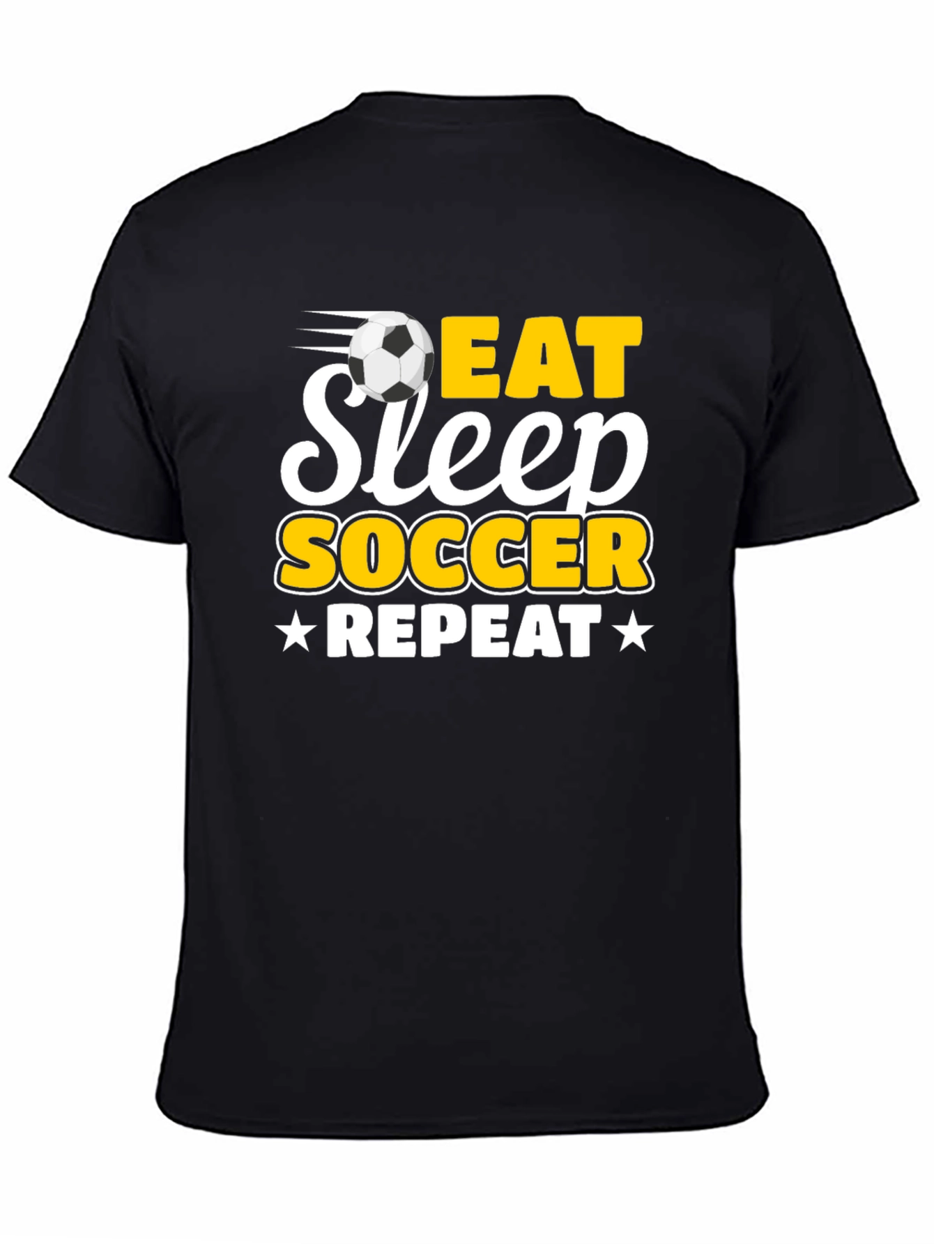 Eat Sleep Soccer Repeat Black T-Shirt