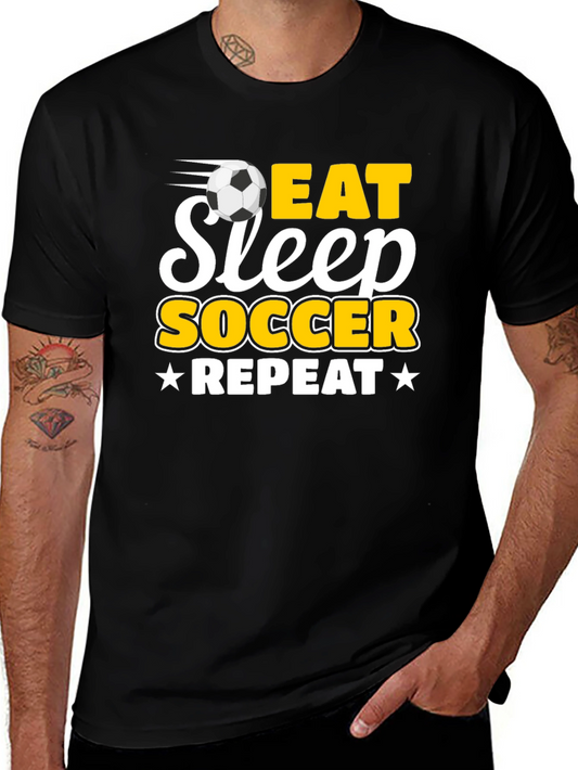 Eat Sleep Soccer Repeat Black T-Shirt