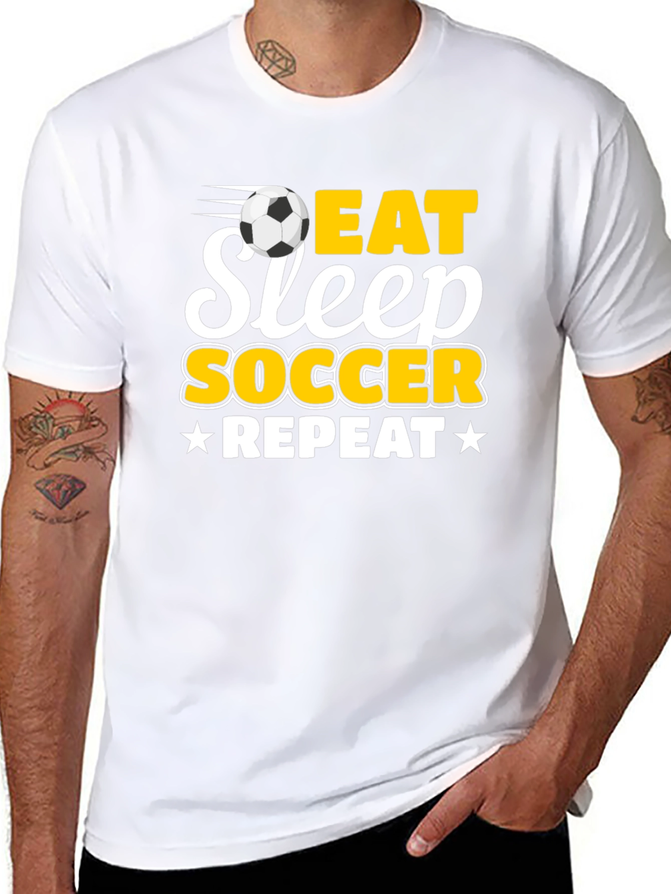 Eat Sleep Soccer Repeat Black T-Shirt