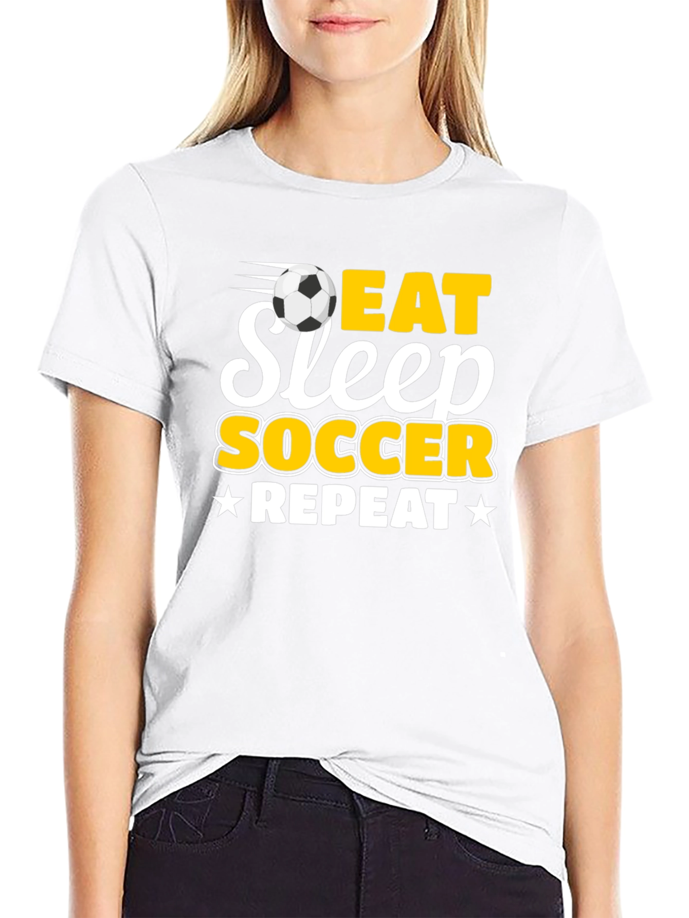 Eat Sleep Soccer Repeat Black T-Shirt