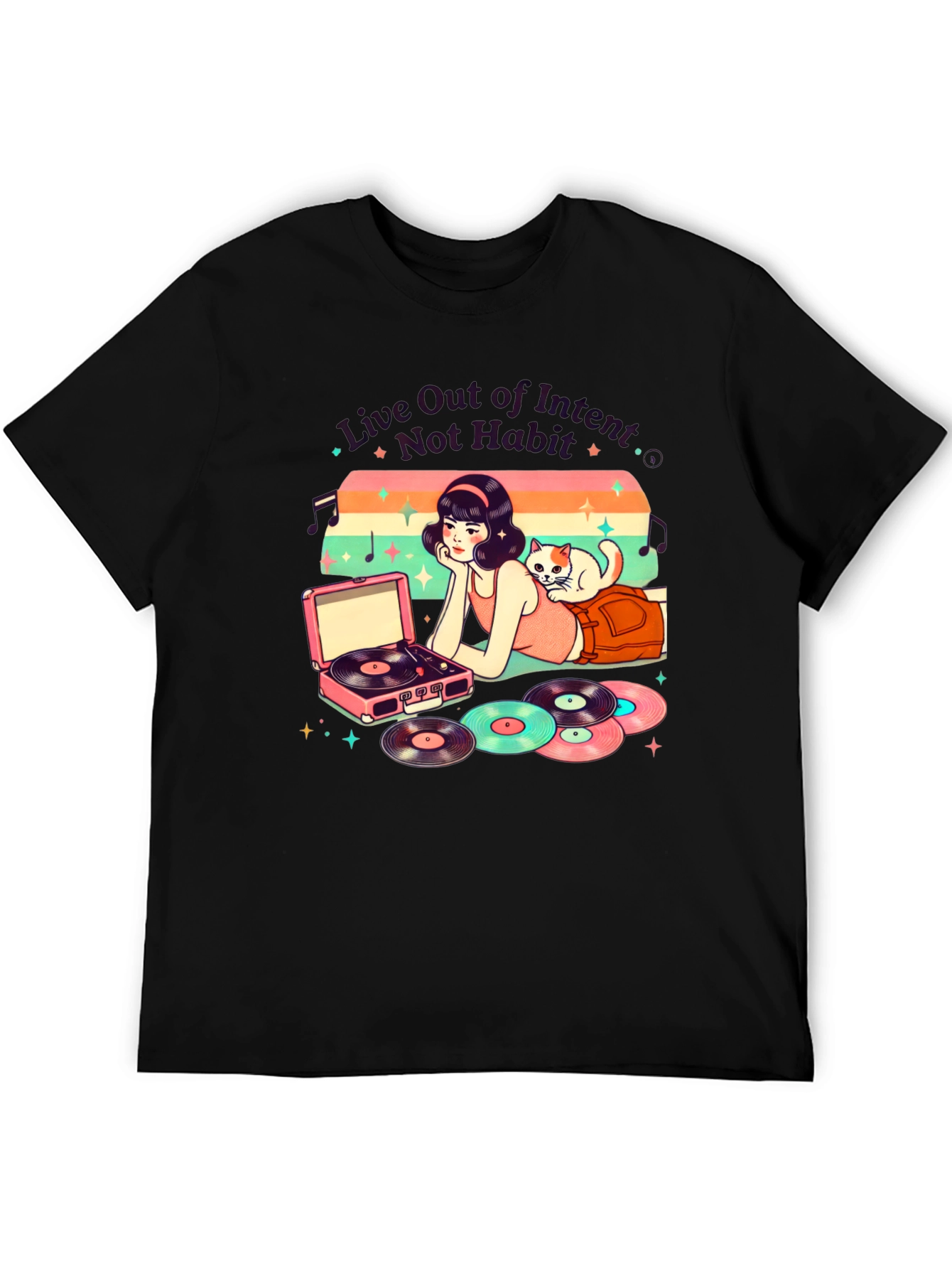 Retro Music T-Shirt - Live Out of Intent