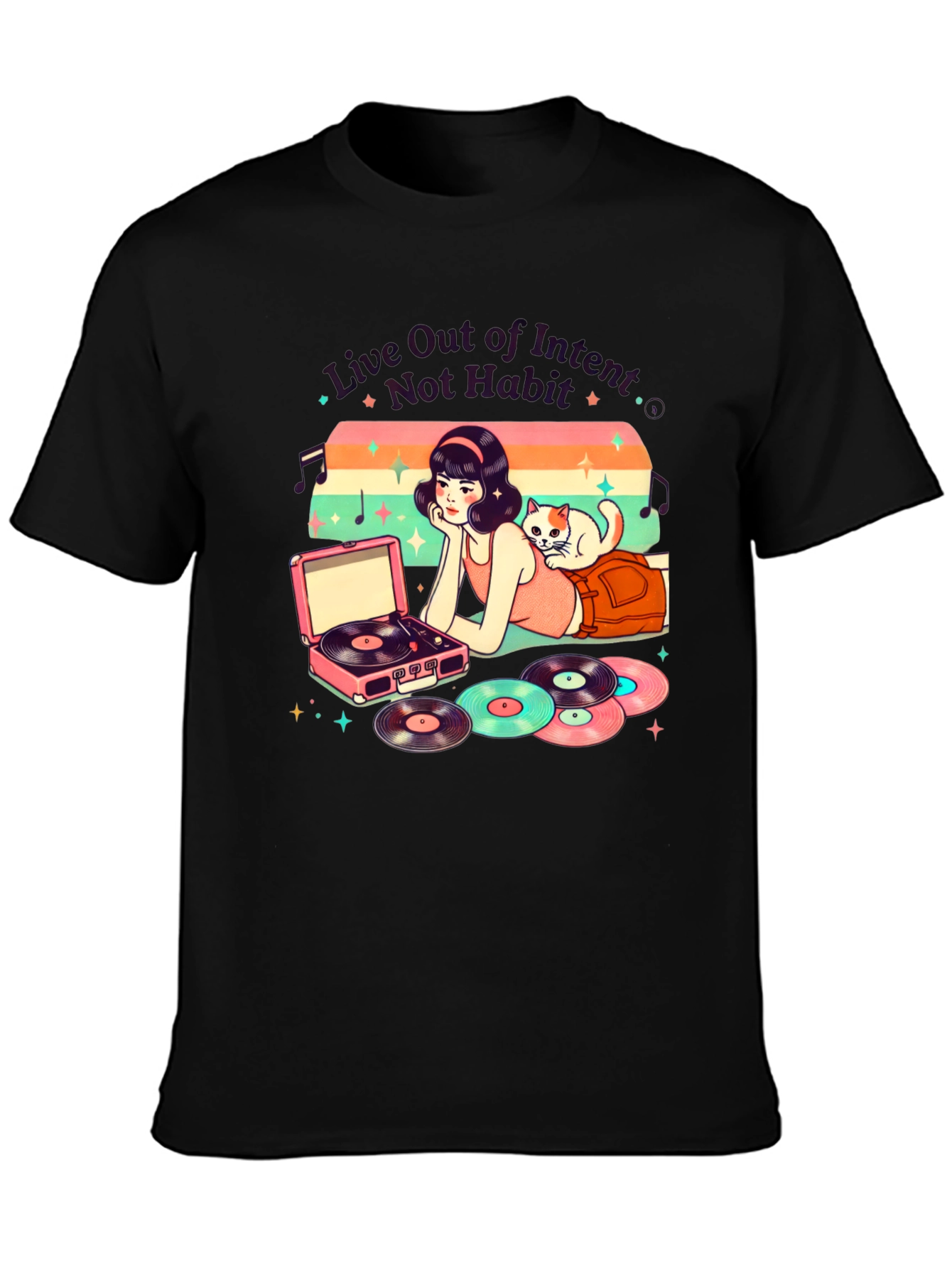 Retro Music T-Shirt - Live Out of Intent