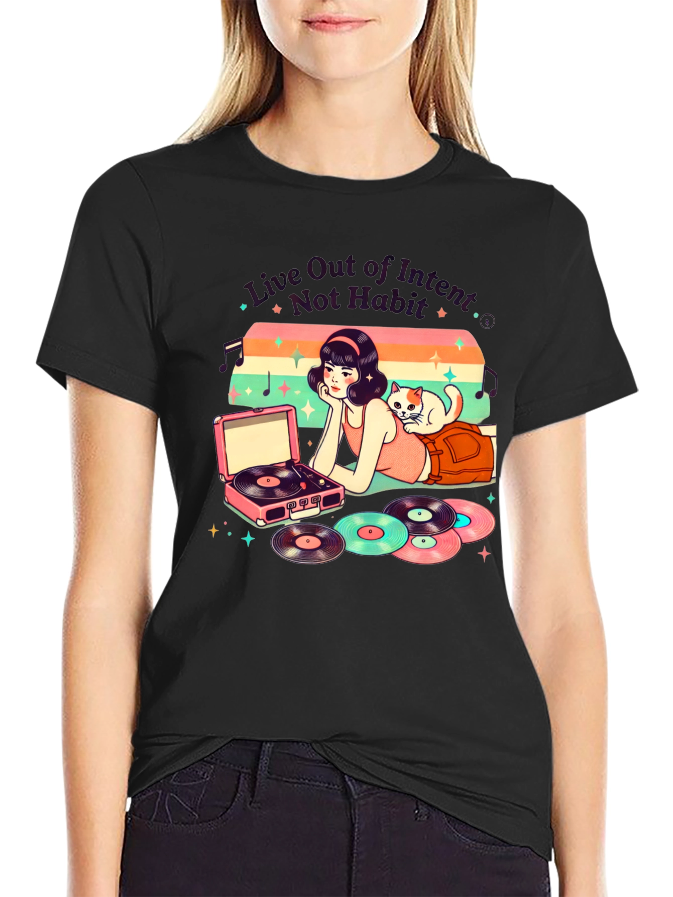 Retro Music T-Shirt - Live Out of Intent