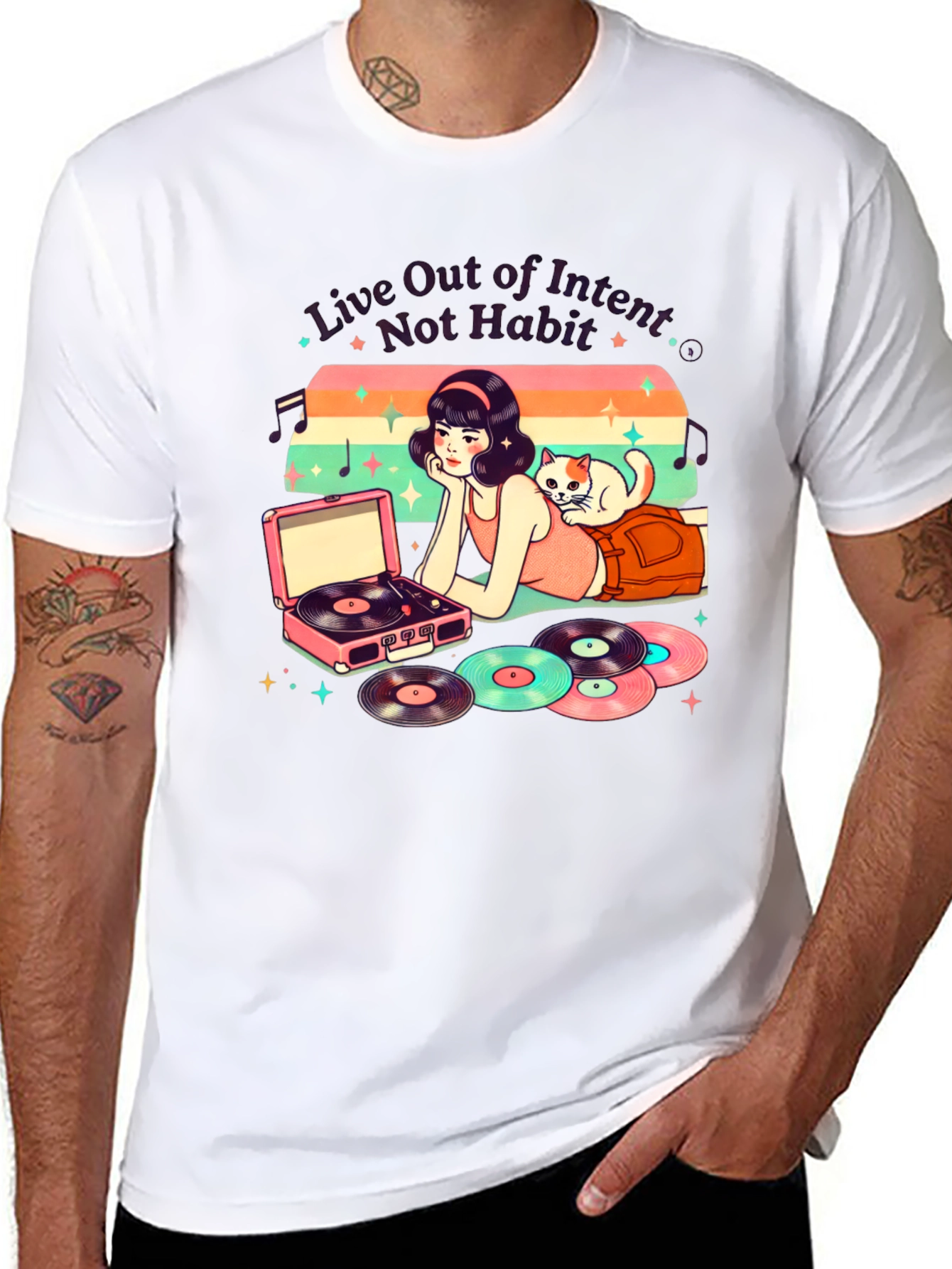 Retro Music T-Shirt - Live Out of Intent