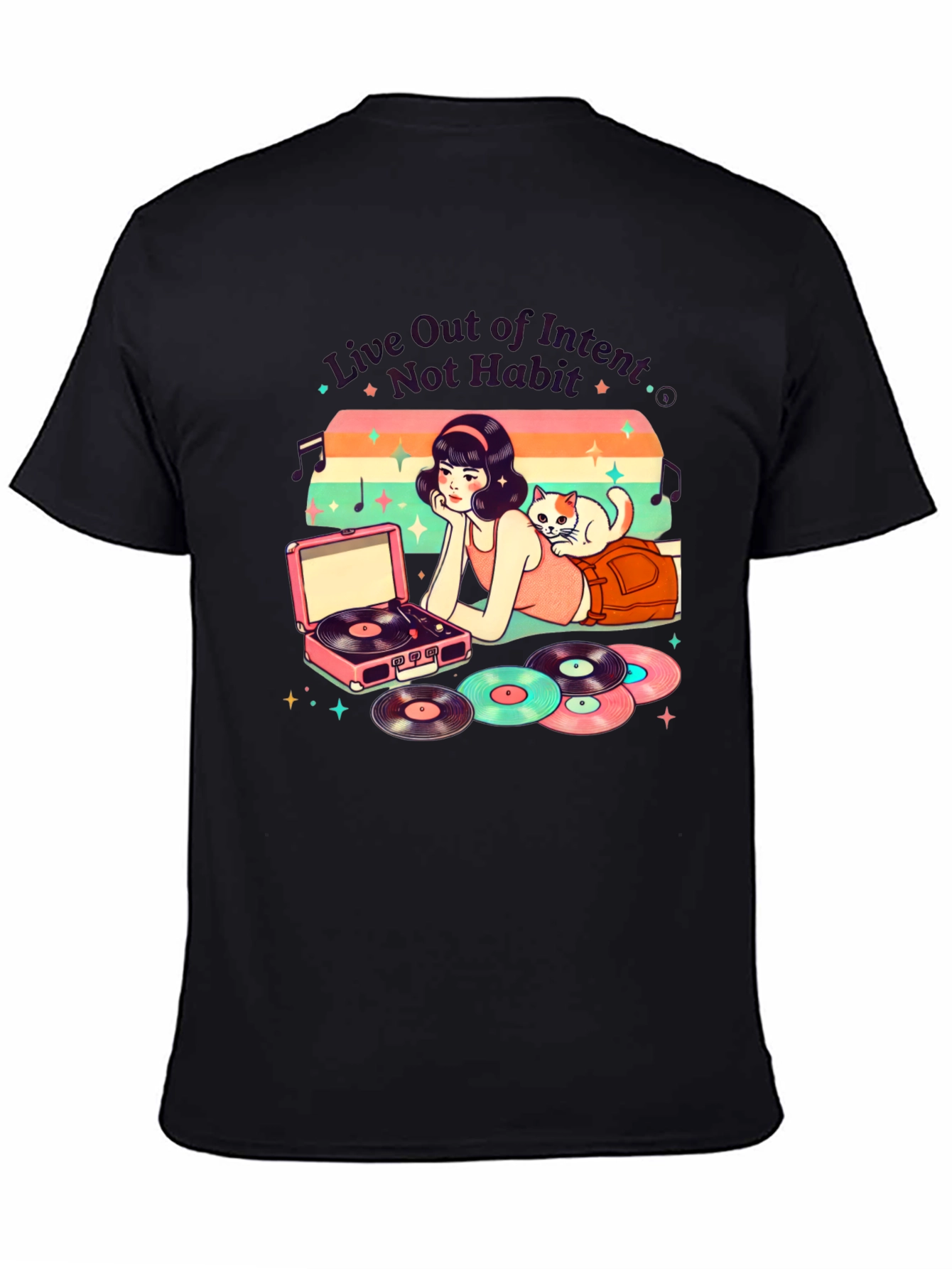 Retro Music T-Shirt - Live Out of Intent