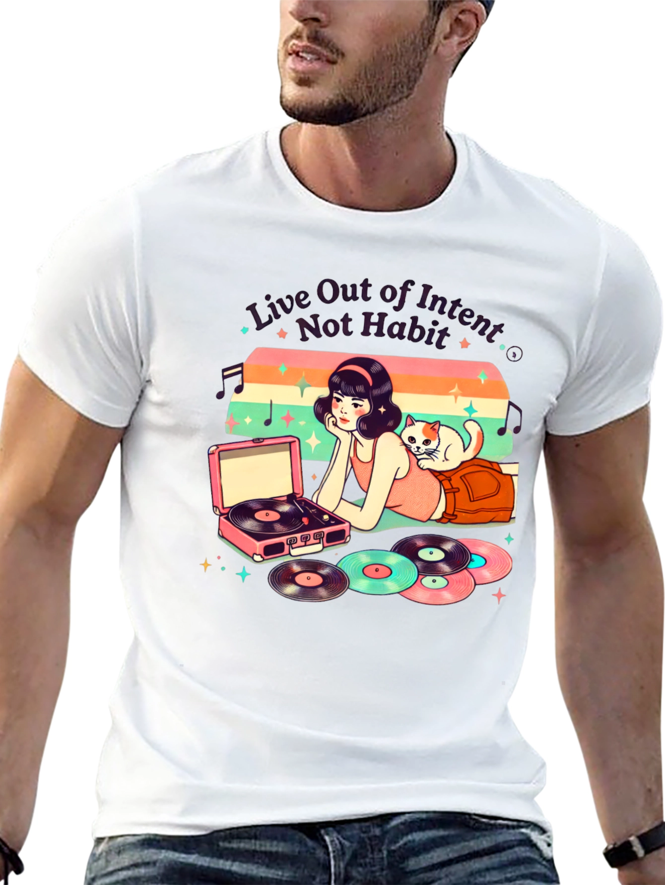 Retro Music T-Shirt - Live Out of Intent