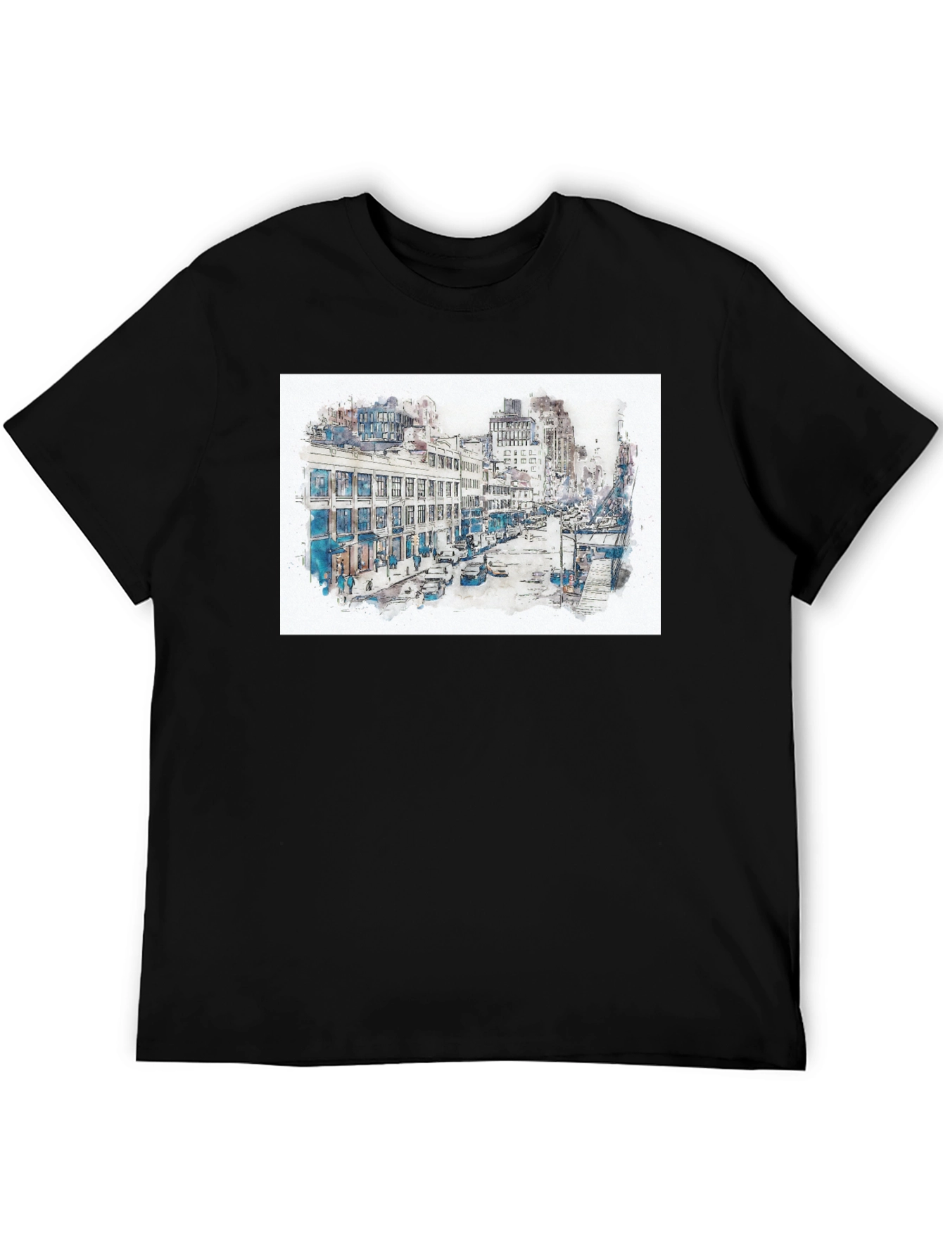 Urban Sketch Graphic Tee - Mens Black T-Shirt