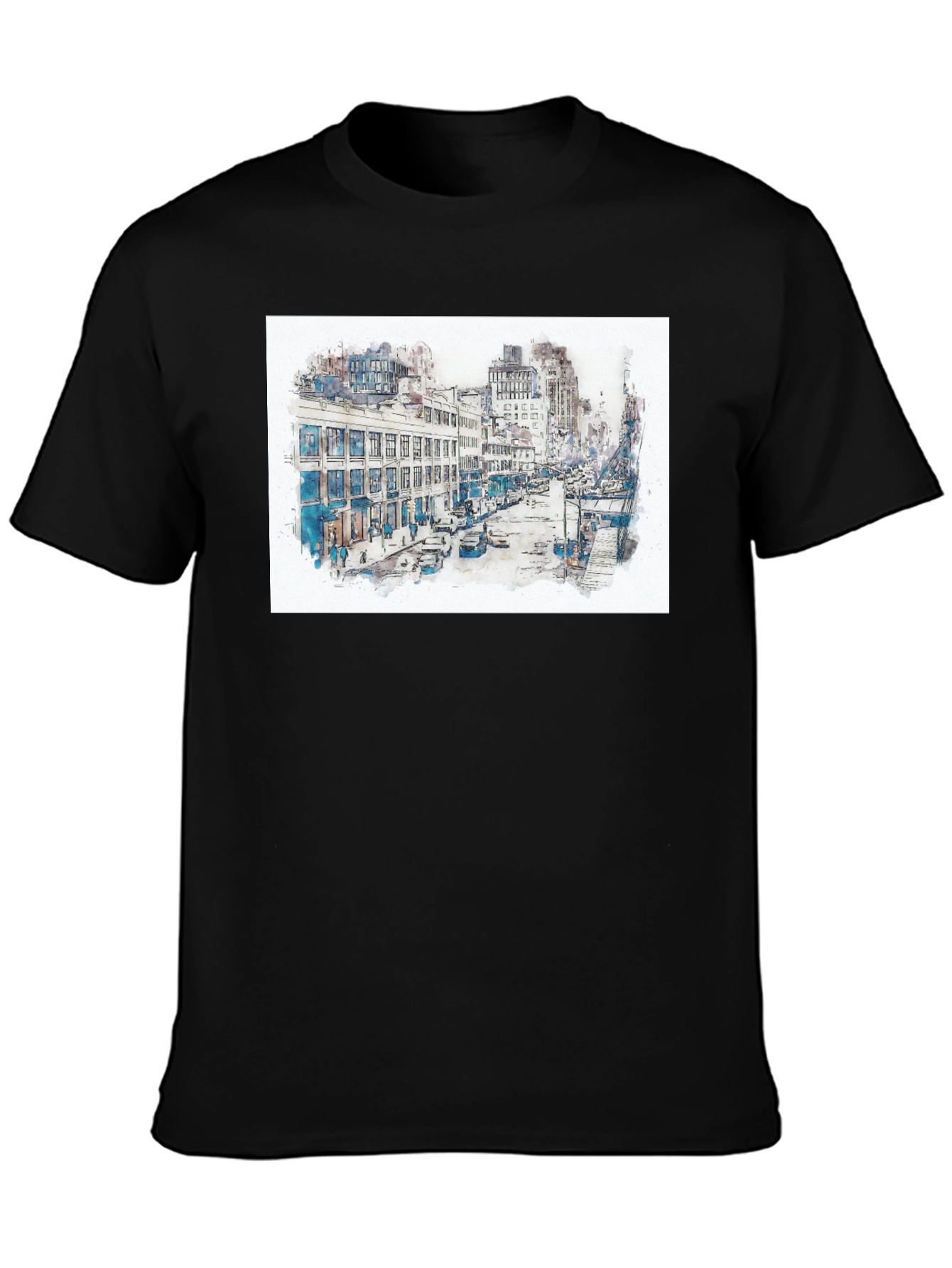 Urban Sketch Graphic Tee - Mens Black T-Shirt