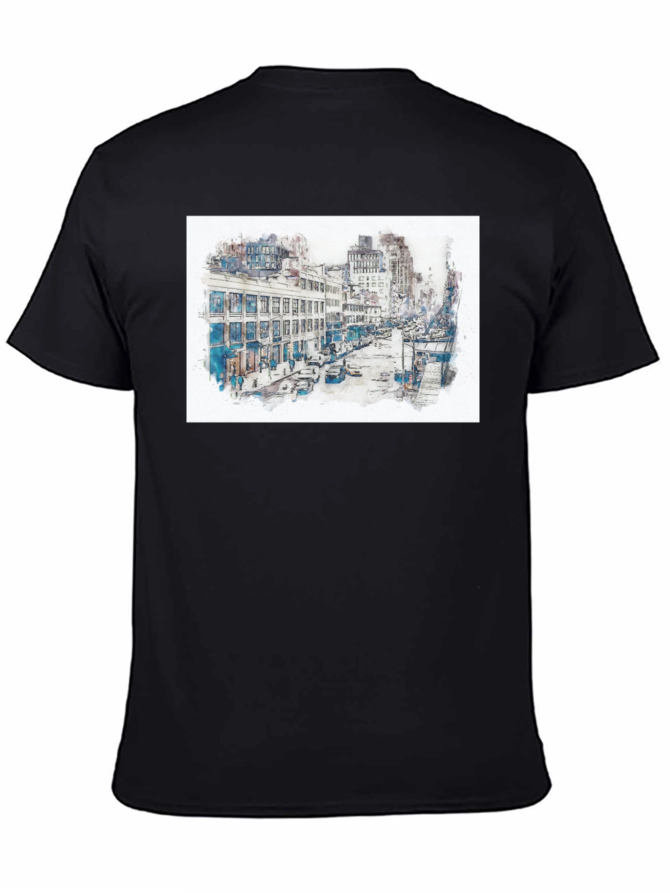 Urban Sketch Graphic Tee - Mens Black T-Shirt