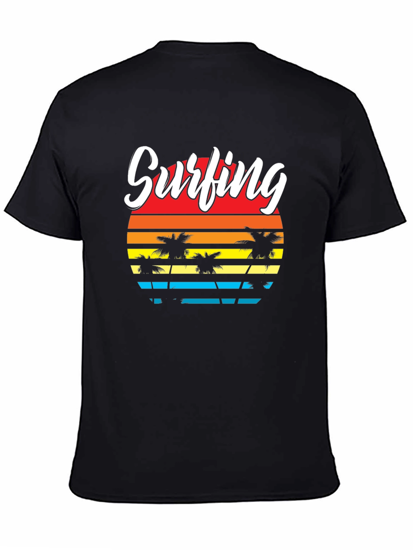 Surfing Sunset Palm Tree T-Shirt