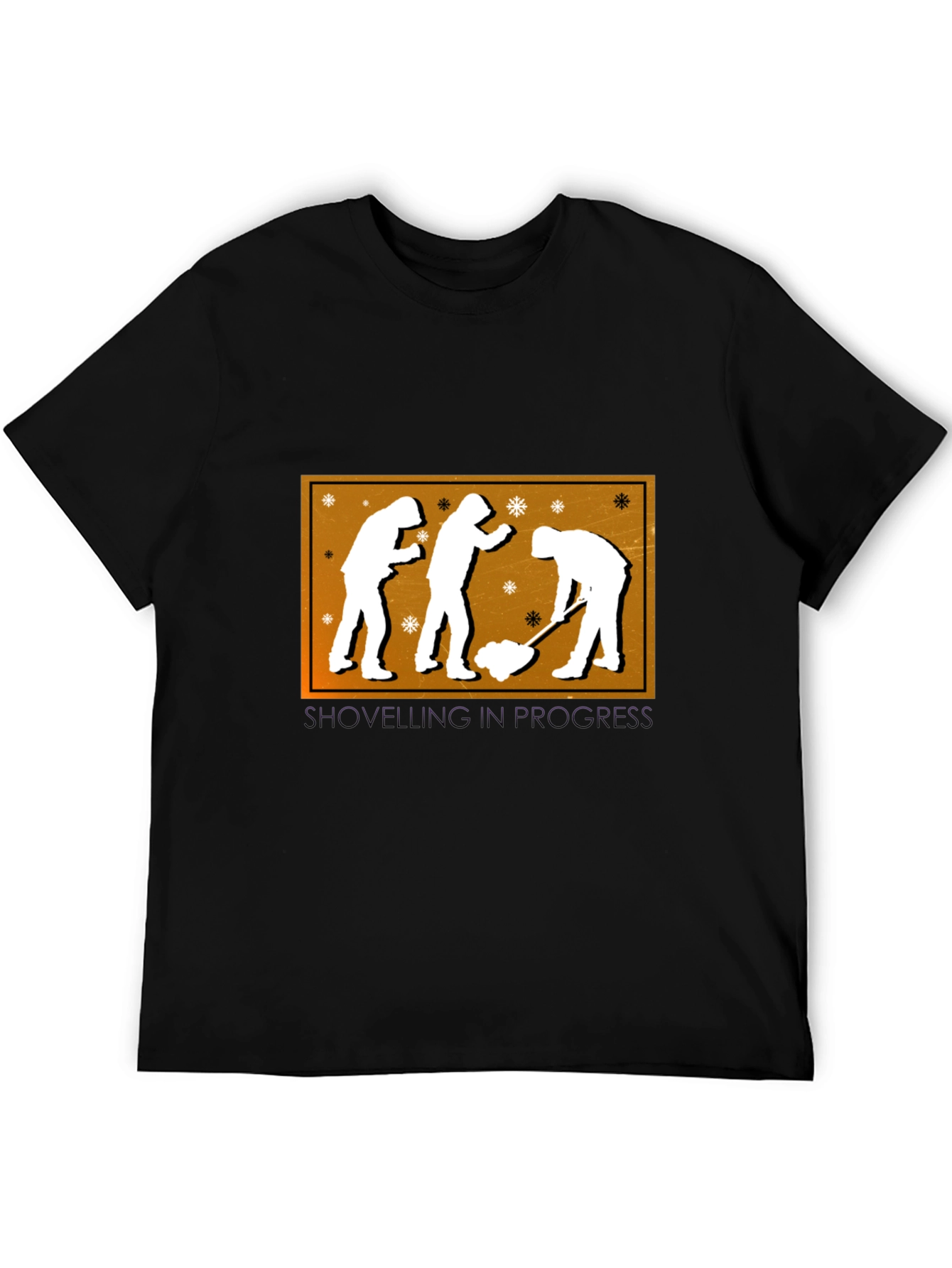 Shoveling in Progress Black Graphic Tee
