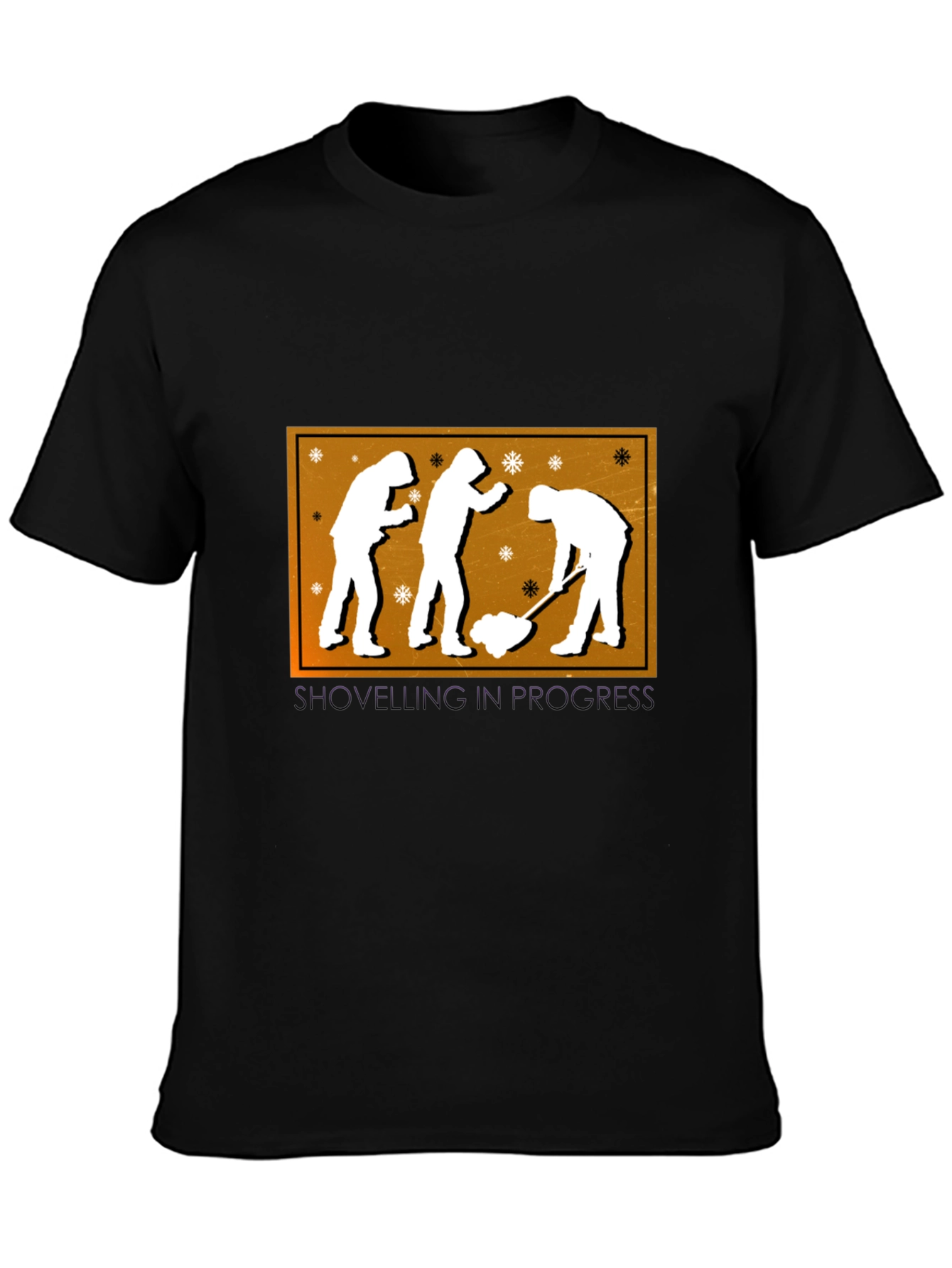 Shoveling in Progress Black Graphic Tee