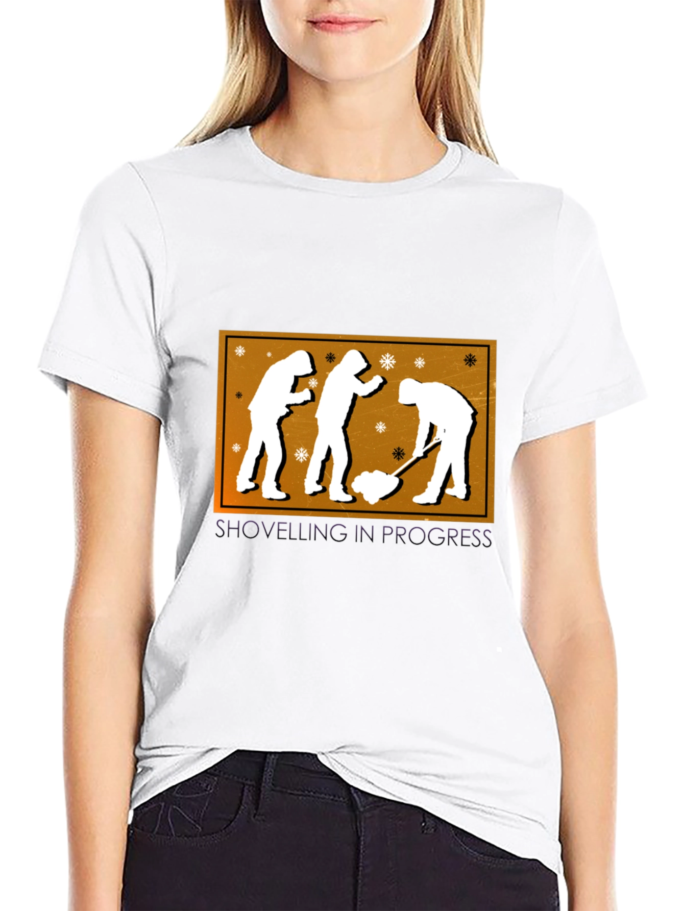Shoveling in Progress Black Graphic Tee