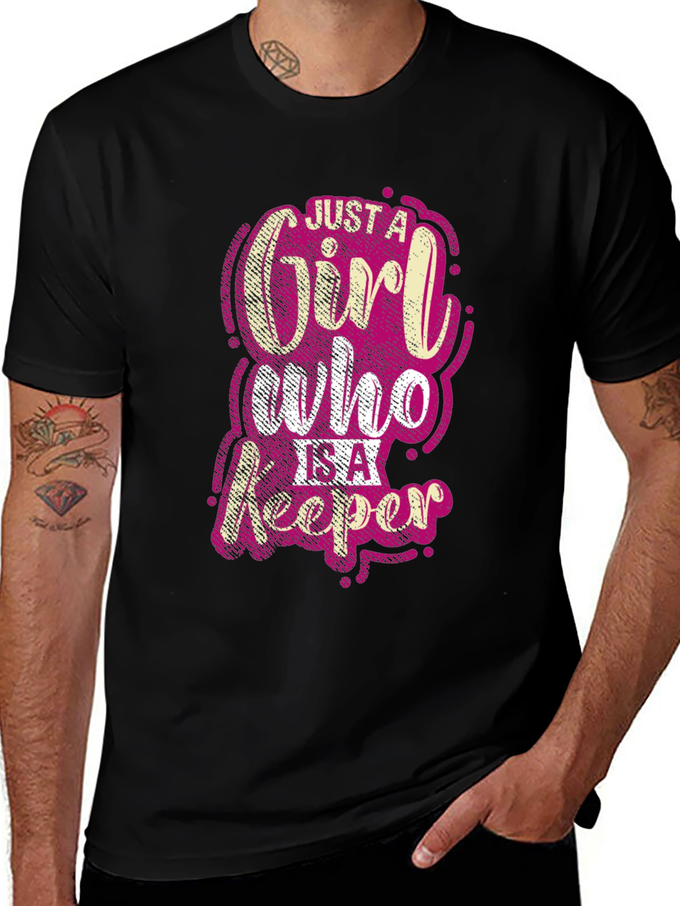 Just A Girl Who Is A Keeper Black T-Shirt