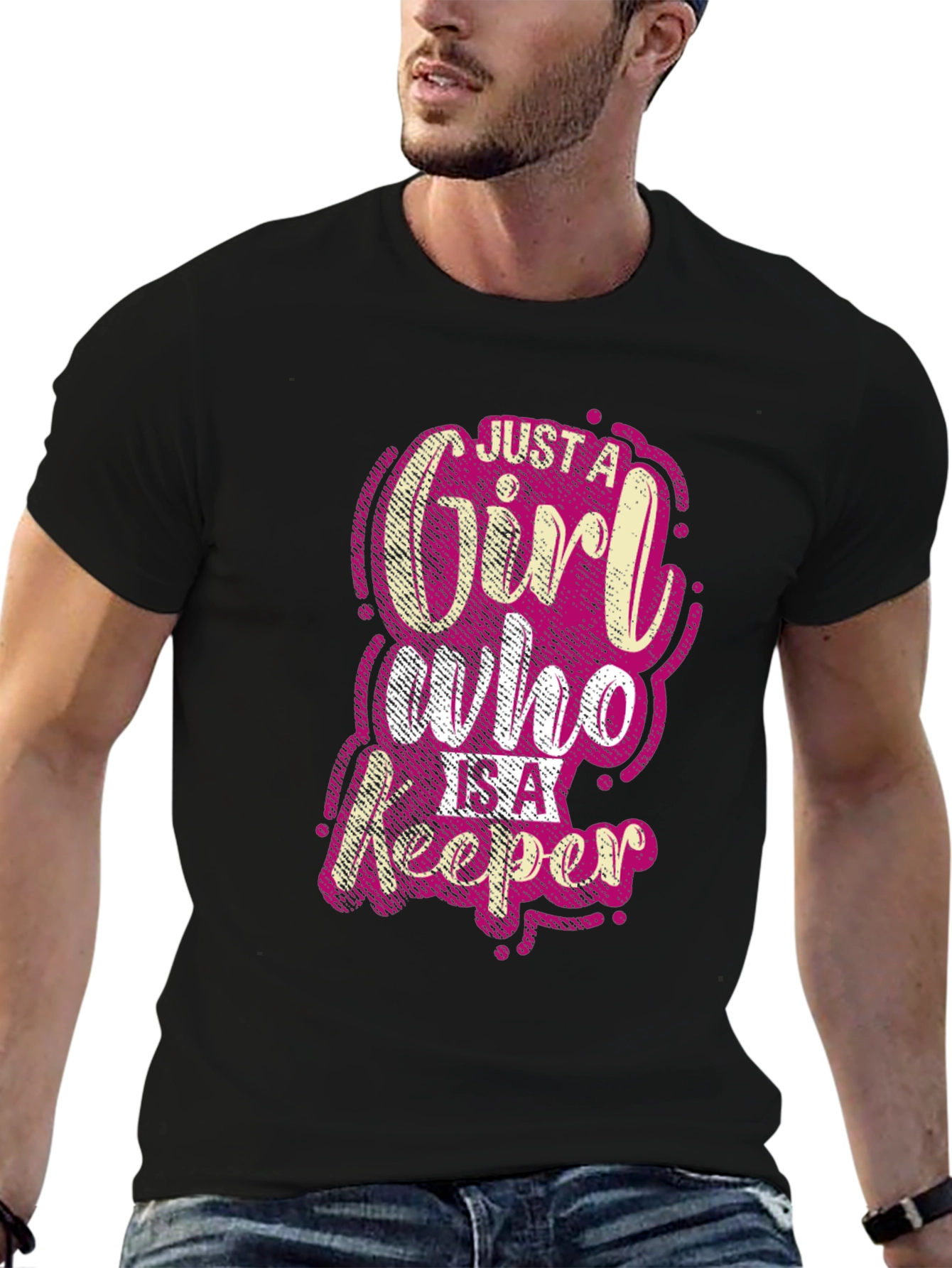 Just A Girl Who Is A Keeper Black T-Shirt