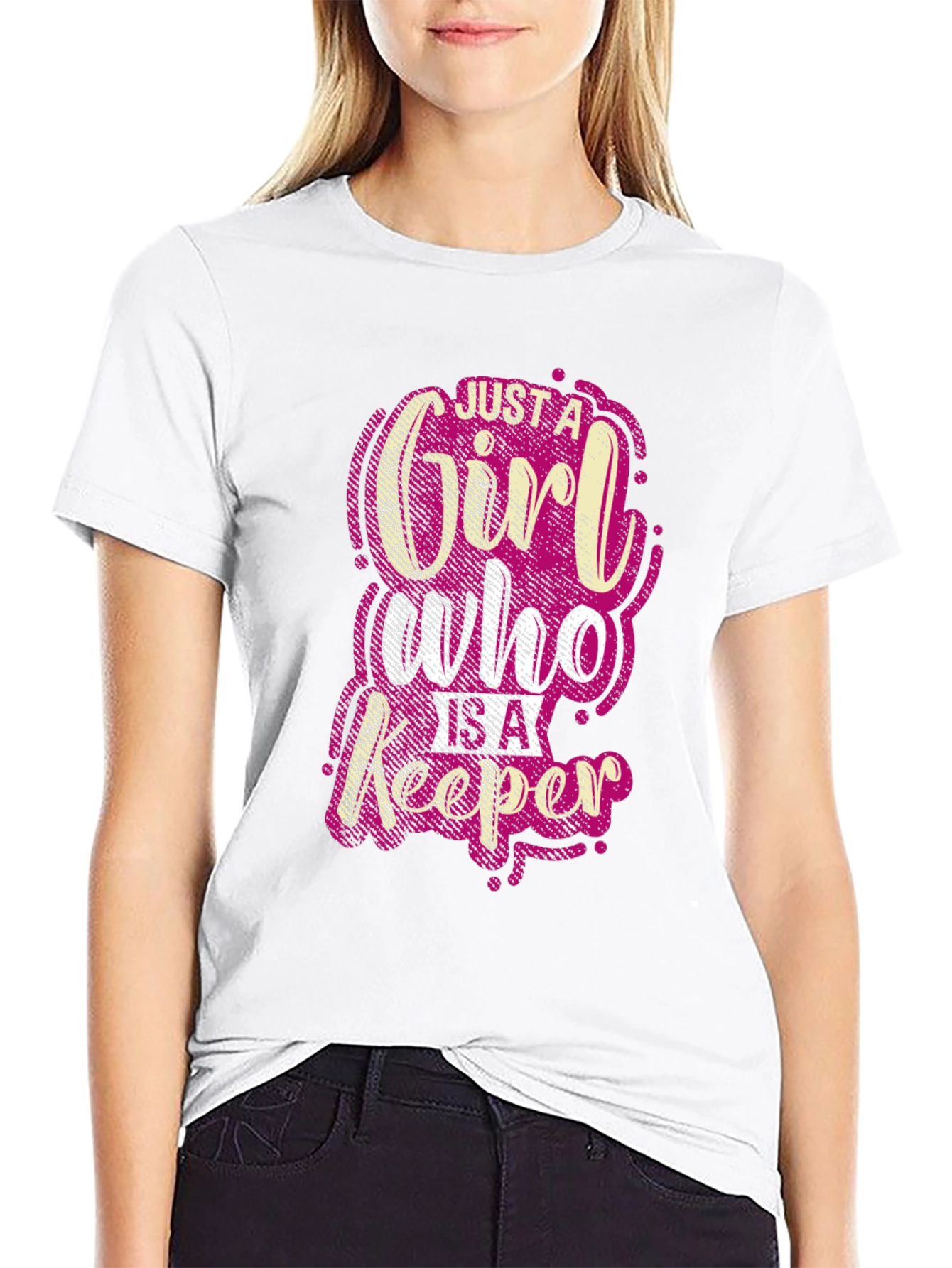 Just A Girl Who Is A Keeper Black T-Shirt