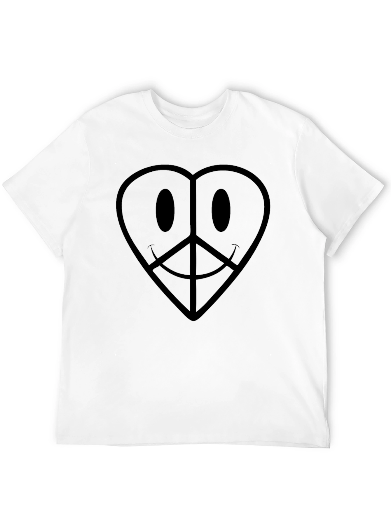 Heart Peace Sign Graphic Tee - Black