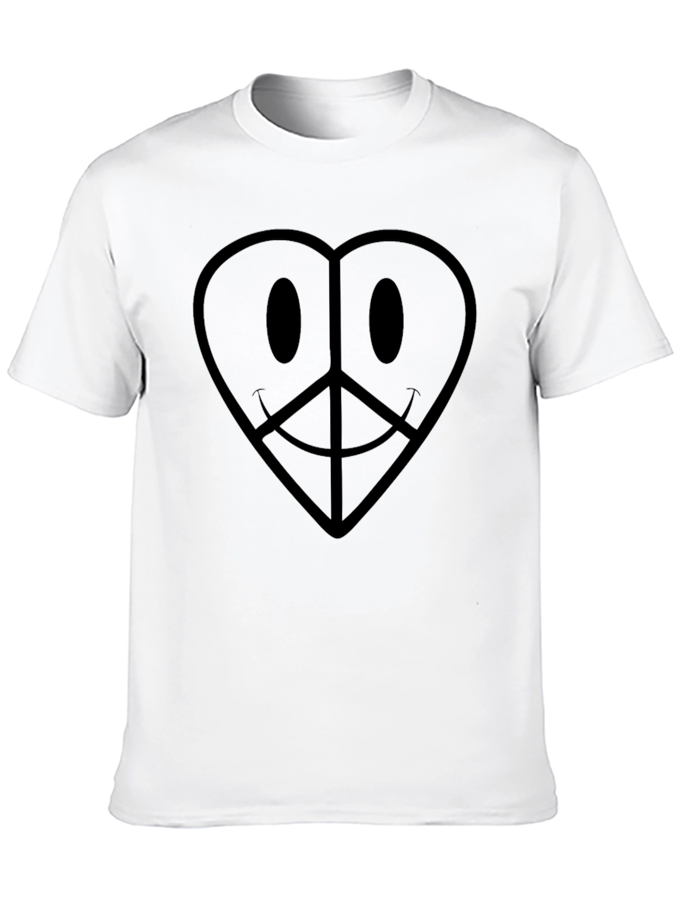 Heart Peace Sign Graphic Tee - Black