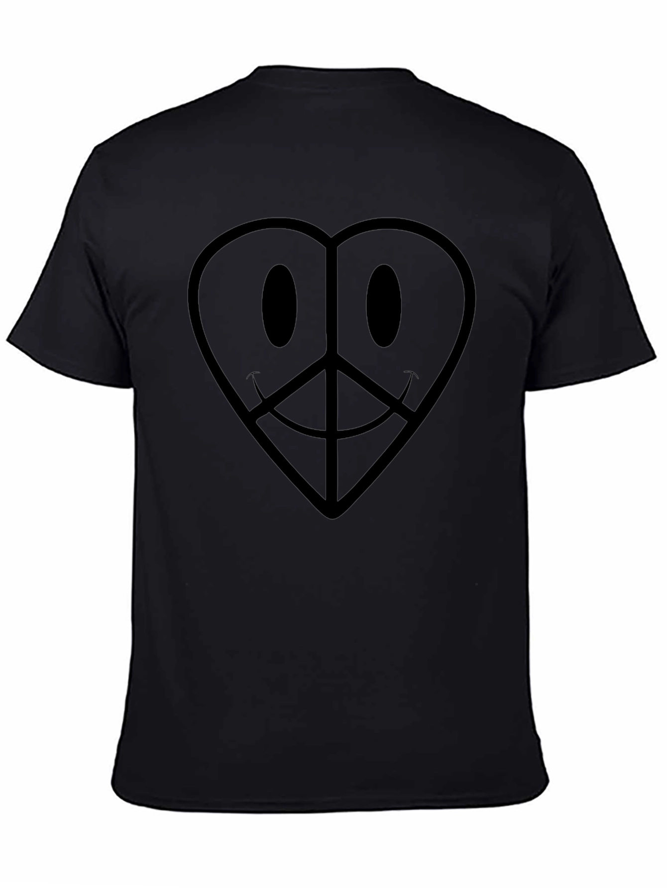 Heart Peace Sign Graphic Tee - Black