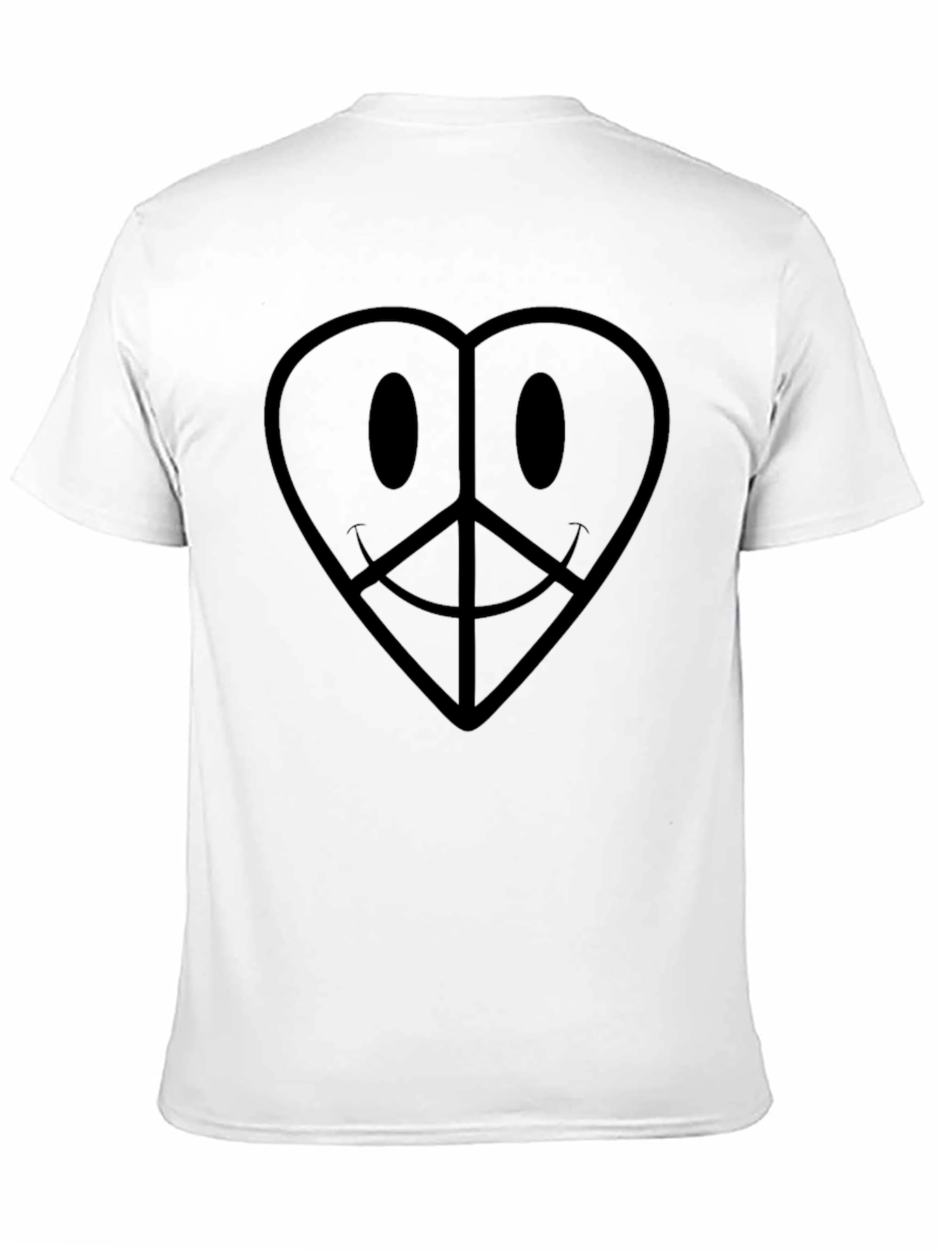 Heart Peace Sign Graphic Tee - Black