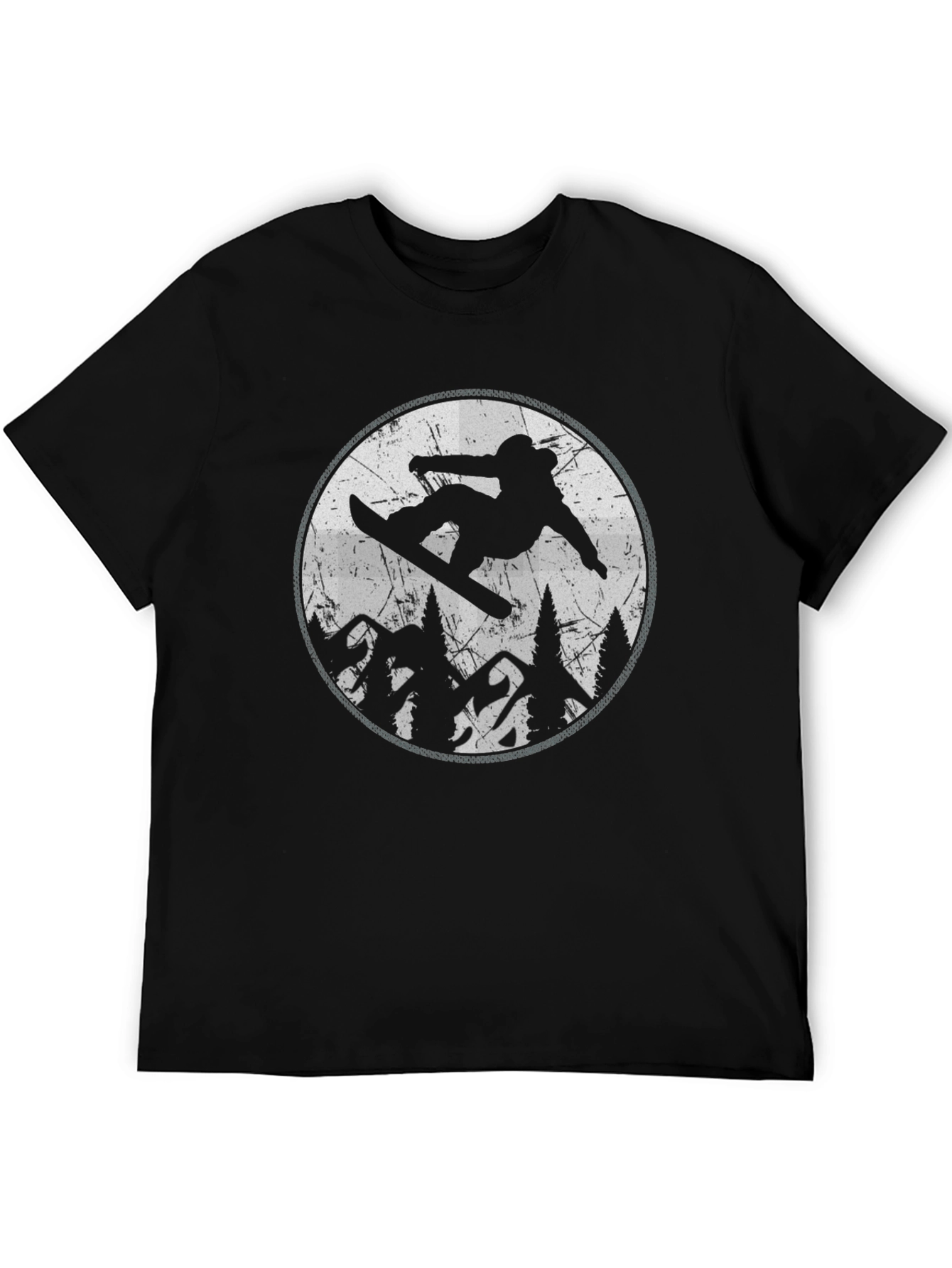 Snowboarder Graphic Tee - Black Mountain Design T-Shirt