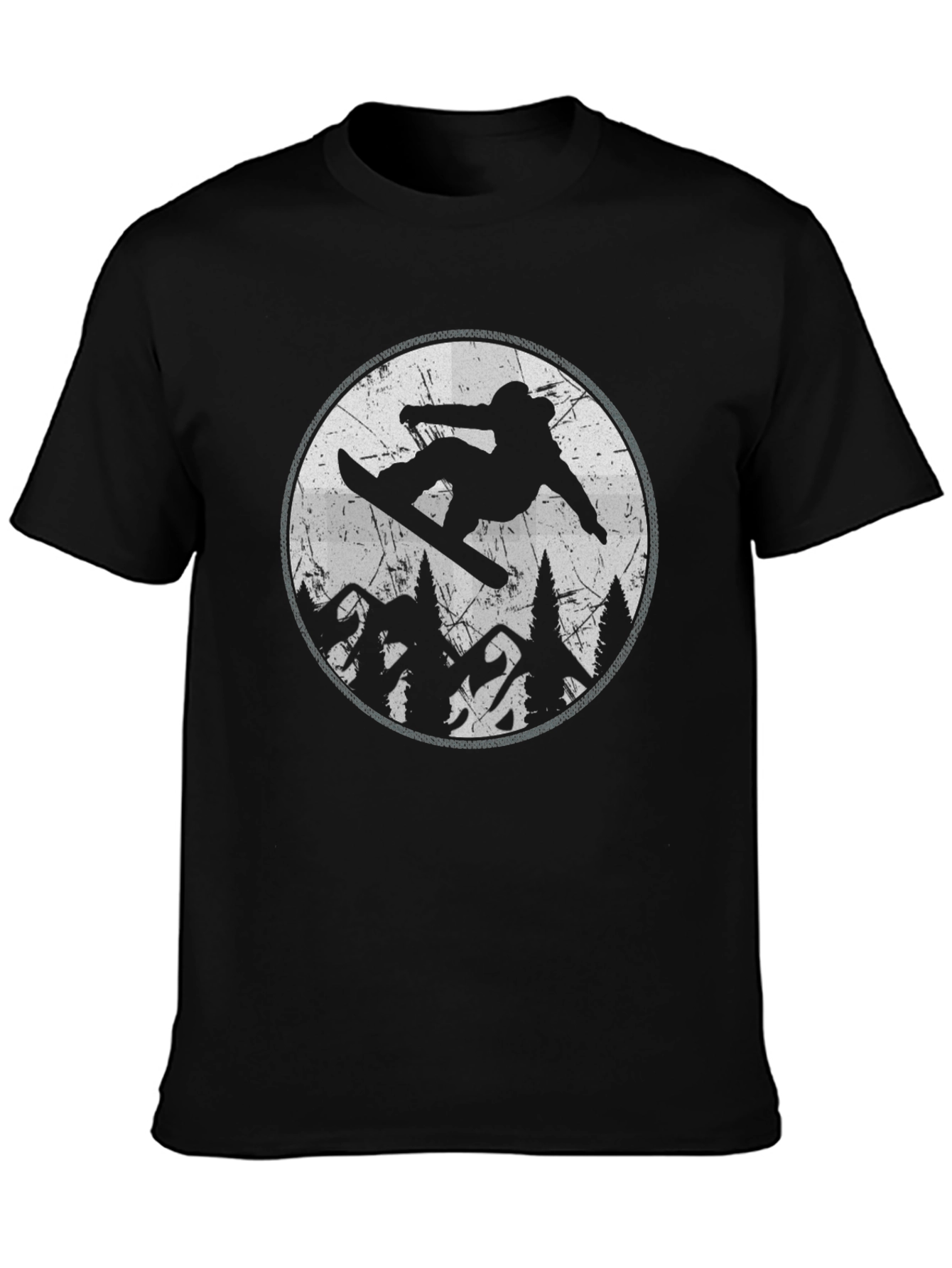 Snowboarder Graphic Tee - Black Mountain Design T-Shirt