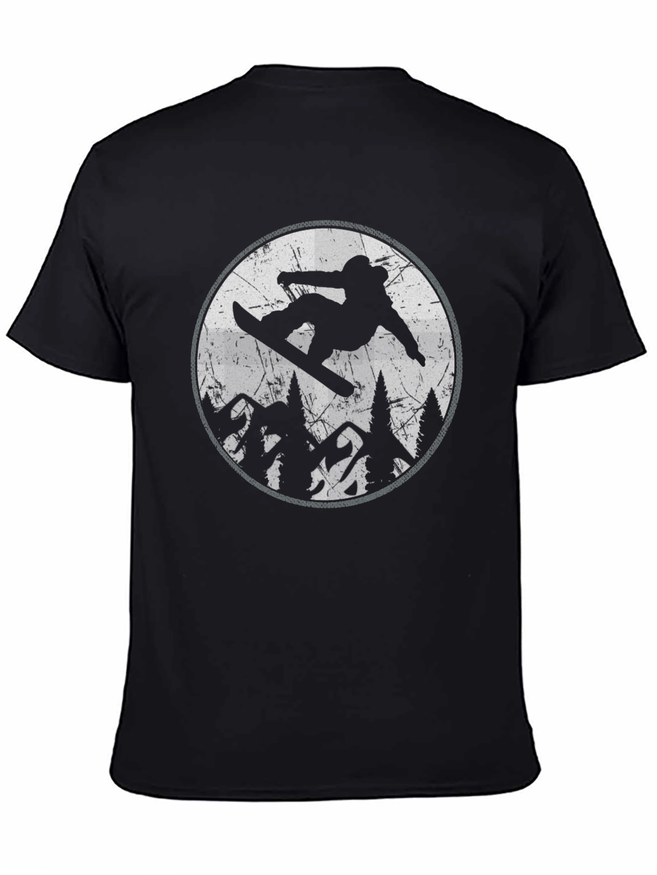 Snowboarder Graphic Tee - Black Mountain Design T-Shirt
