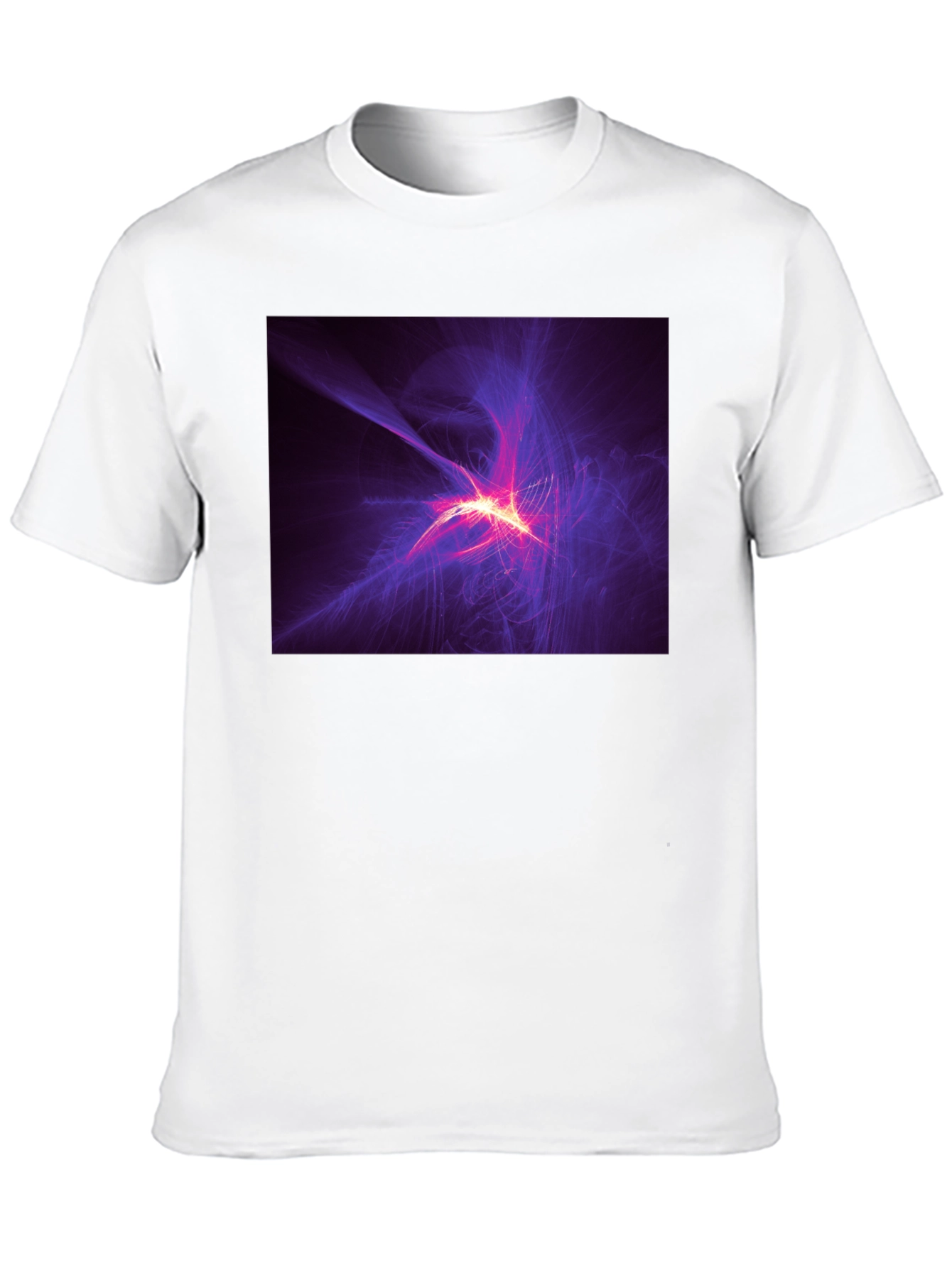 Abstract Light Burst Graphic Black T-Shirt
