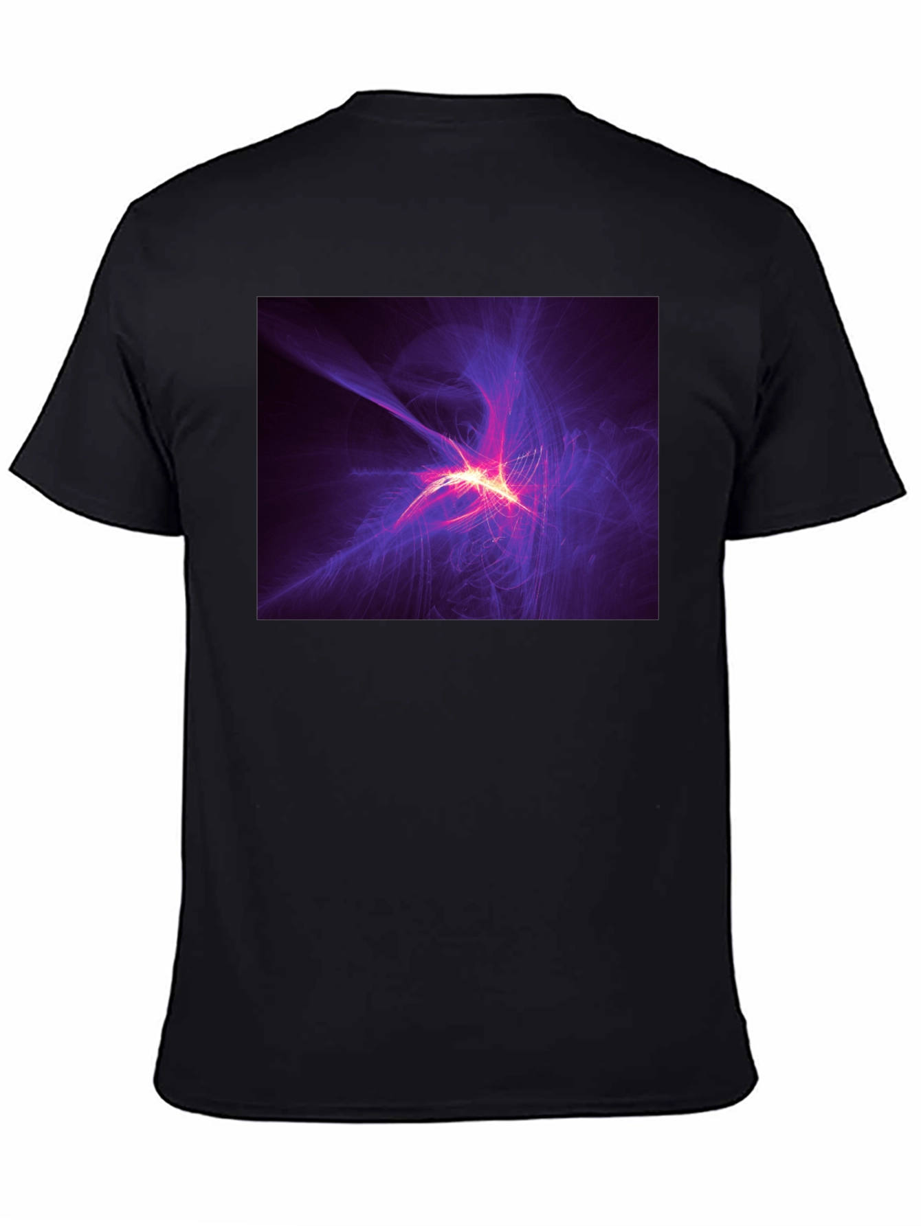 Abstract Light Burst Graphic Black T-Shirt