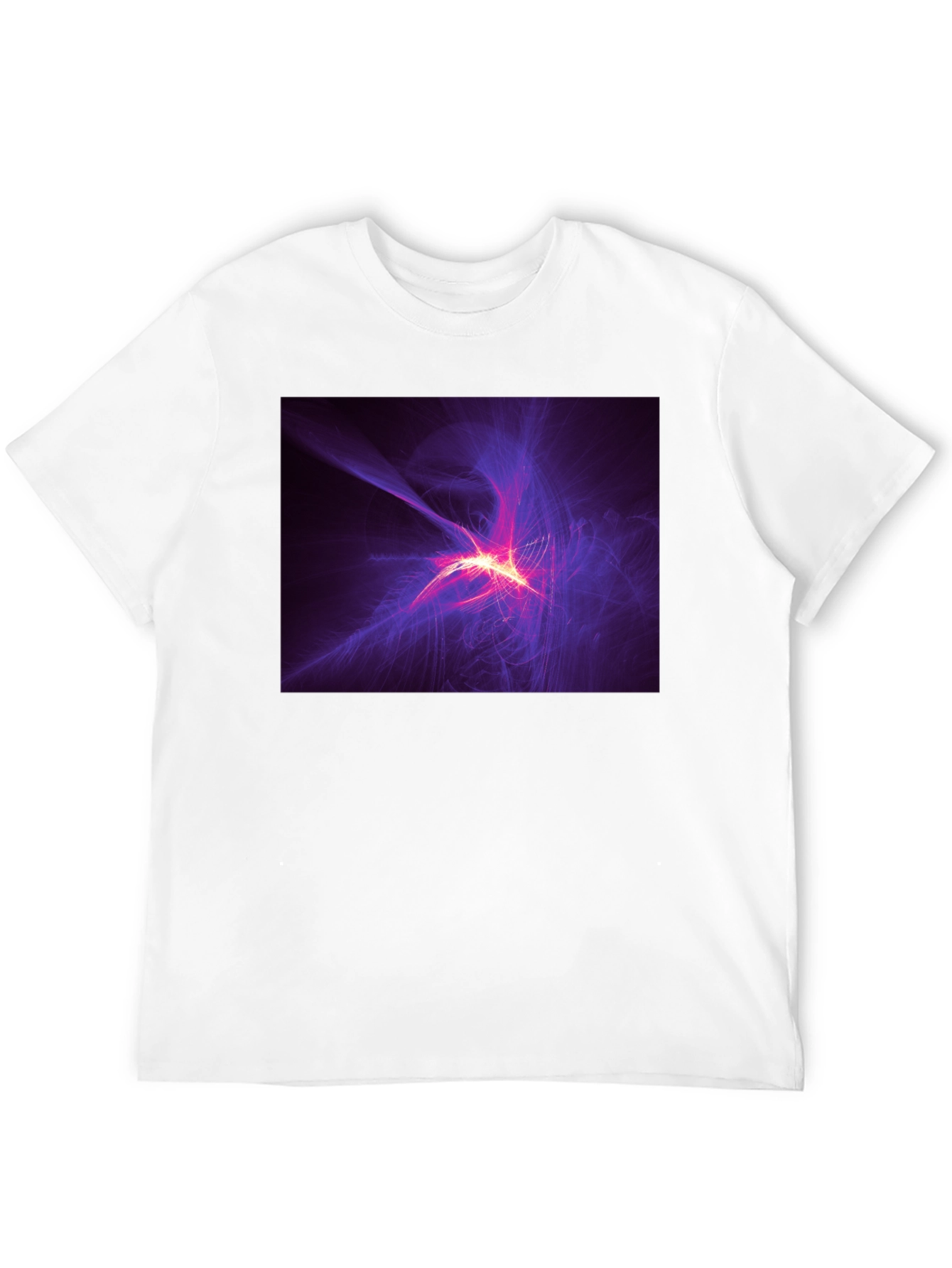 Abstract Light Burst Graphic Black T-Shirt
