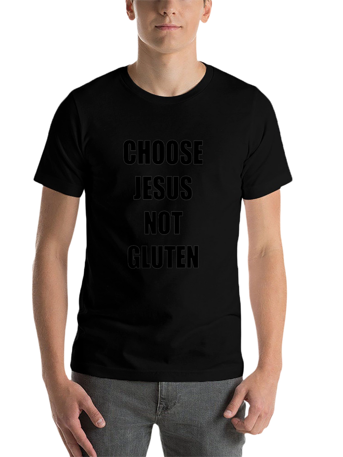 Choose Jesus Not Gluten Black T-Shirt